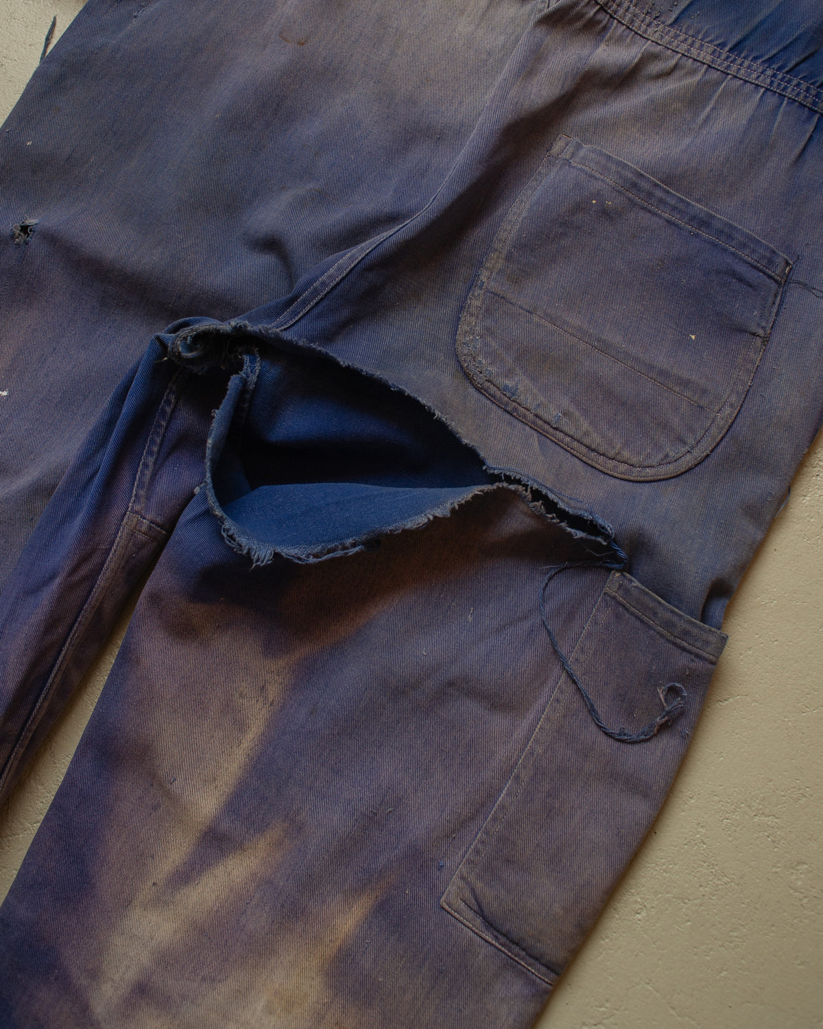 1960s/70s German distressed Cotton Work Coverall blue - M