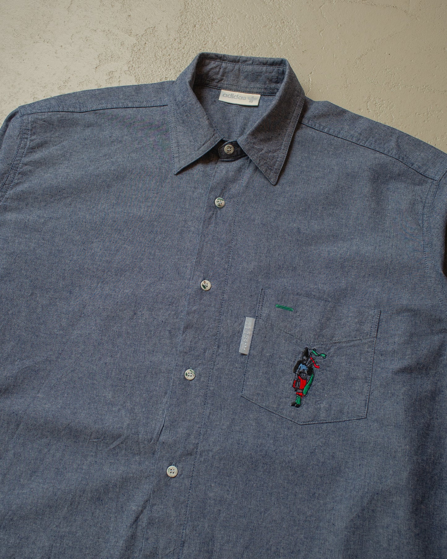 1990s unworn Adidas Embroidered Shirt blue - XL/XXL