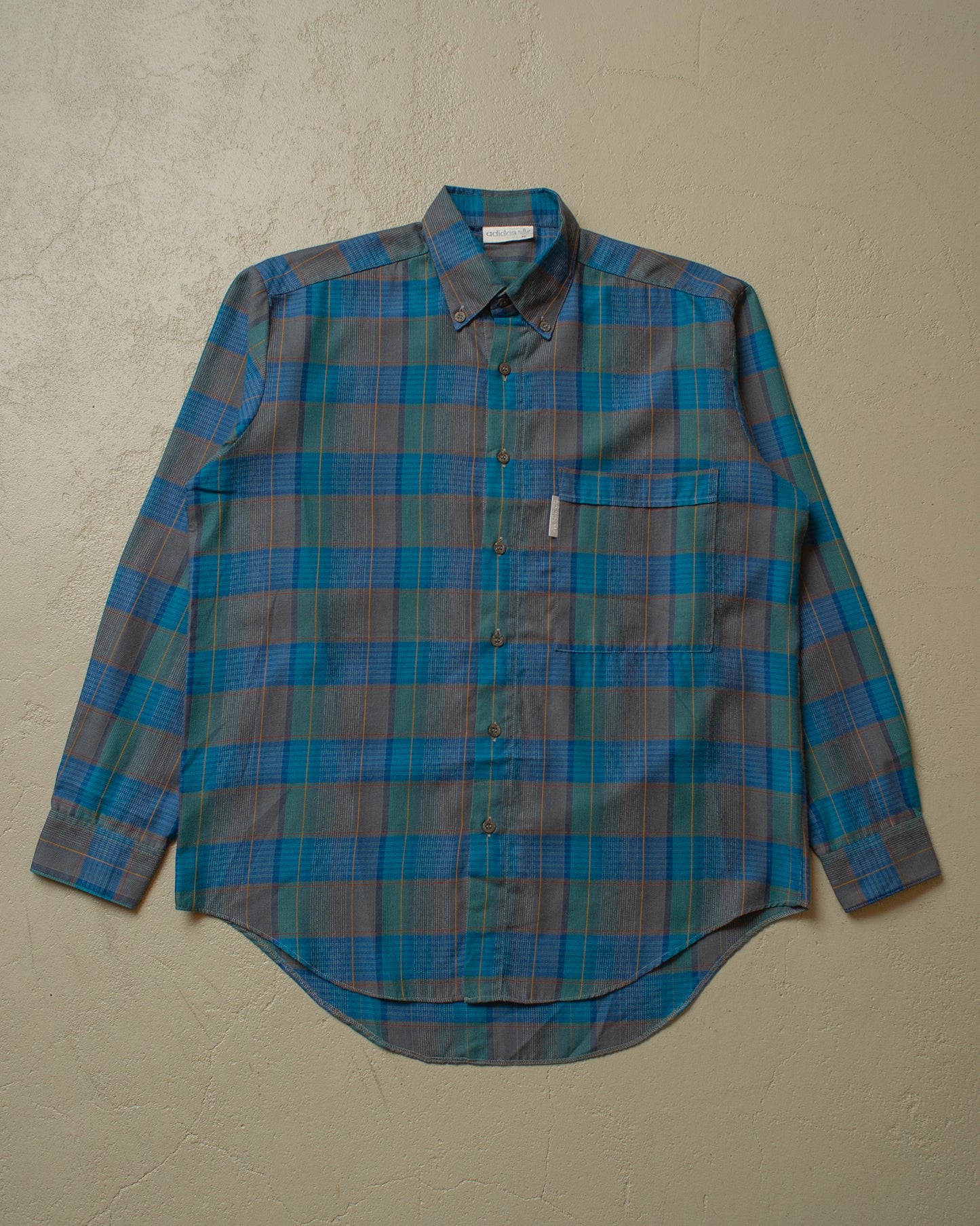 1990s unworn Adidas Outdoor Shirt blue/green - L