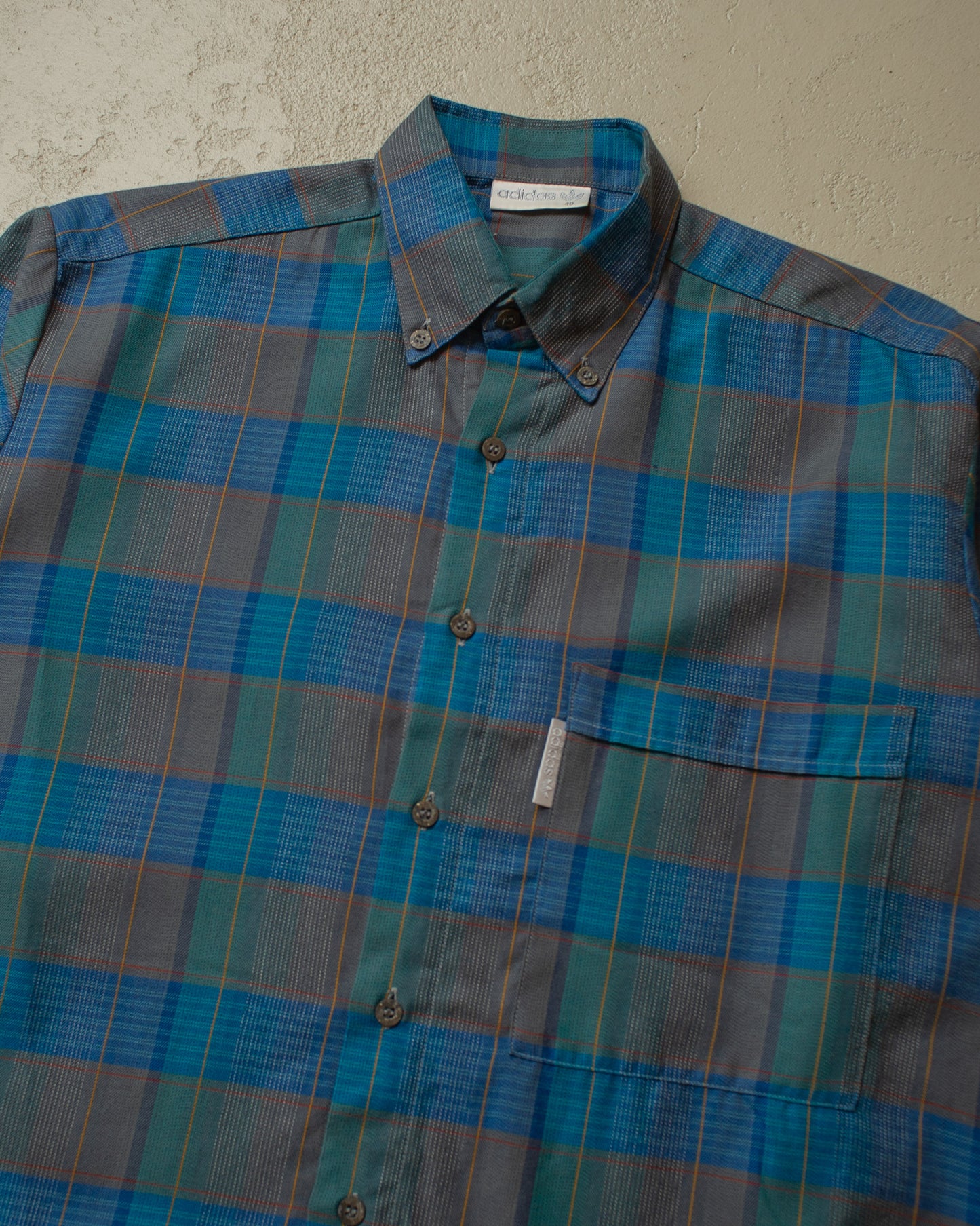 1990s unworn Adidas Outdoor Shirt blue/green - L