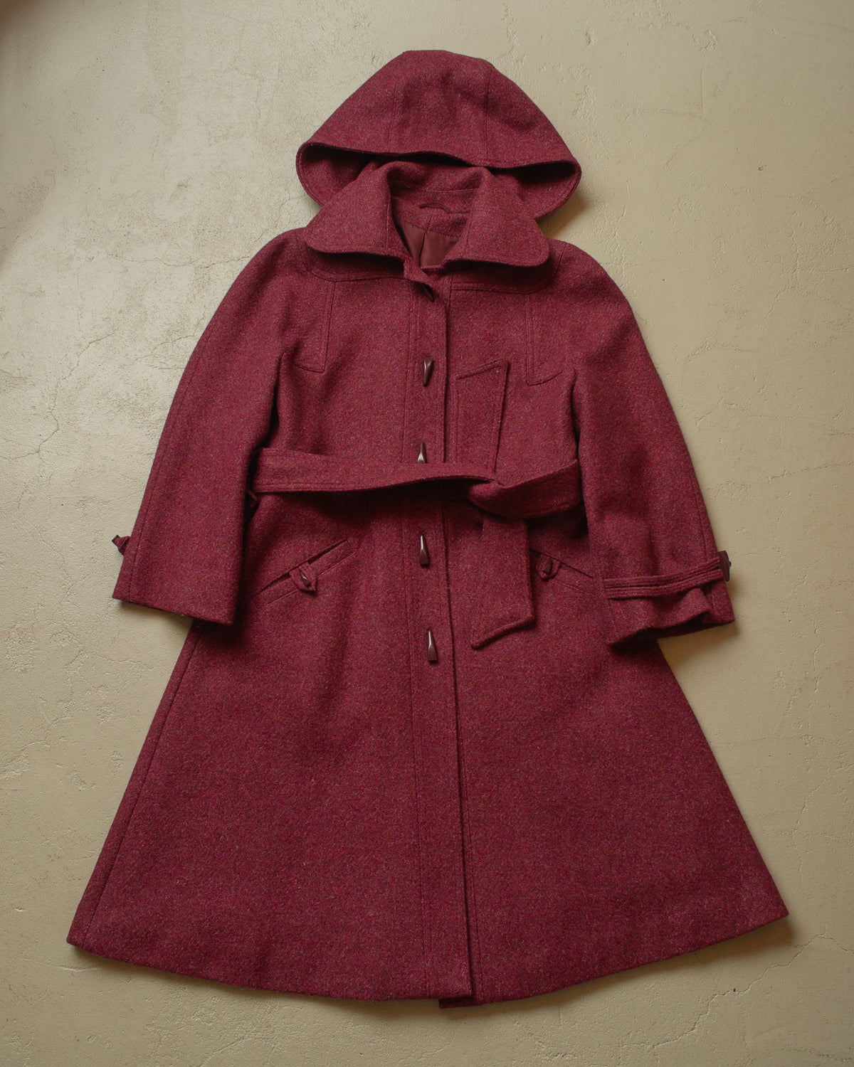 1960s/70s German Womens Hooded Wool Coat - M/L