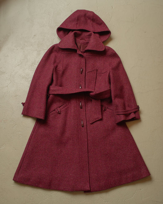 1960s/70s German Womens Hooded Wool Coat - M/L