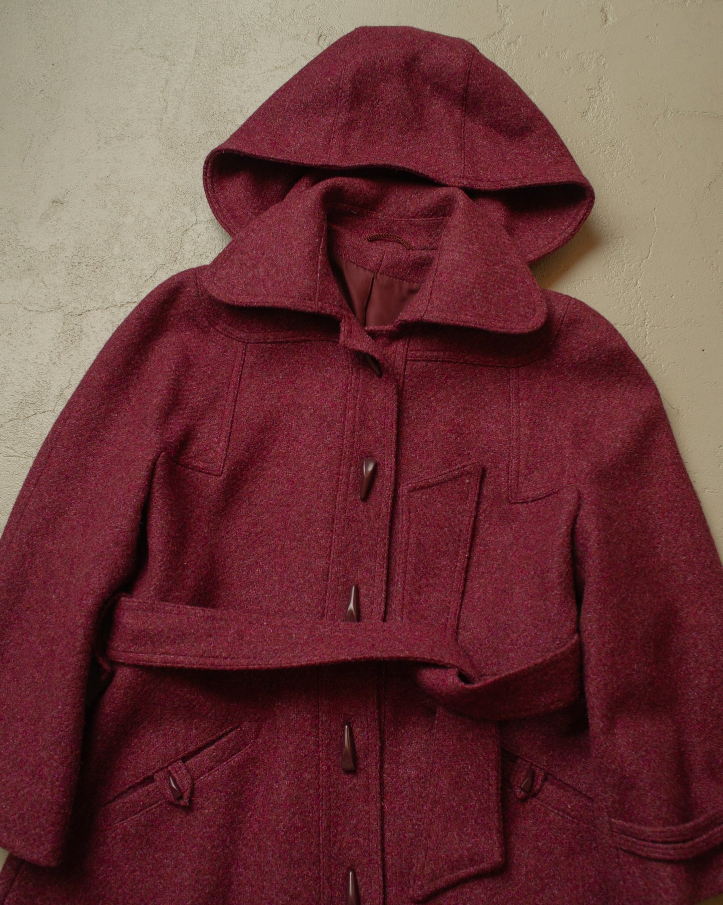 1960s/70s German Womens Hooded Wool Coat - M/L