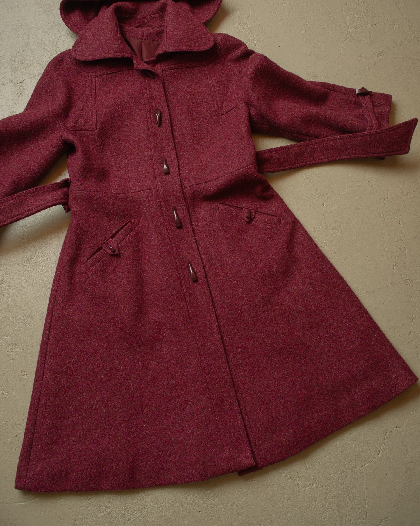 1960s/70s German Womens Hooded Wool Coat - M/L