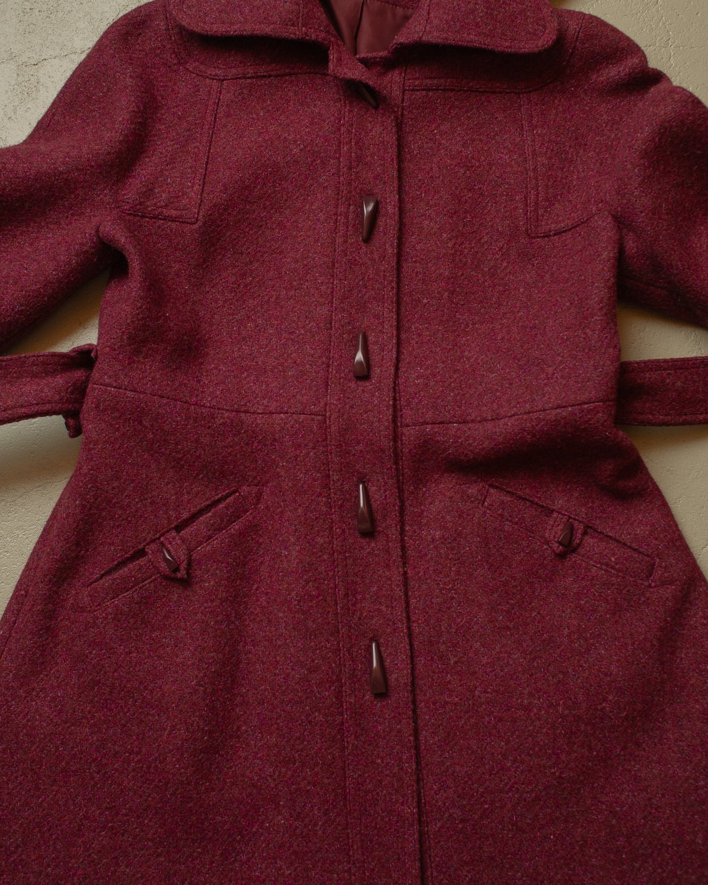 1960s/70s German Womens Hooded Wool Coat - M/L