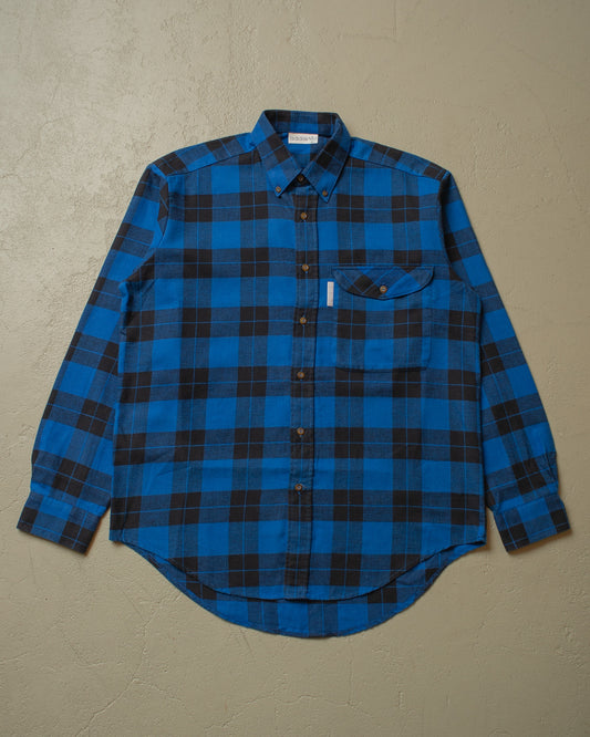 1990s unworn Adidas Outdoor Flannel Shirt blue - L/XL