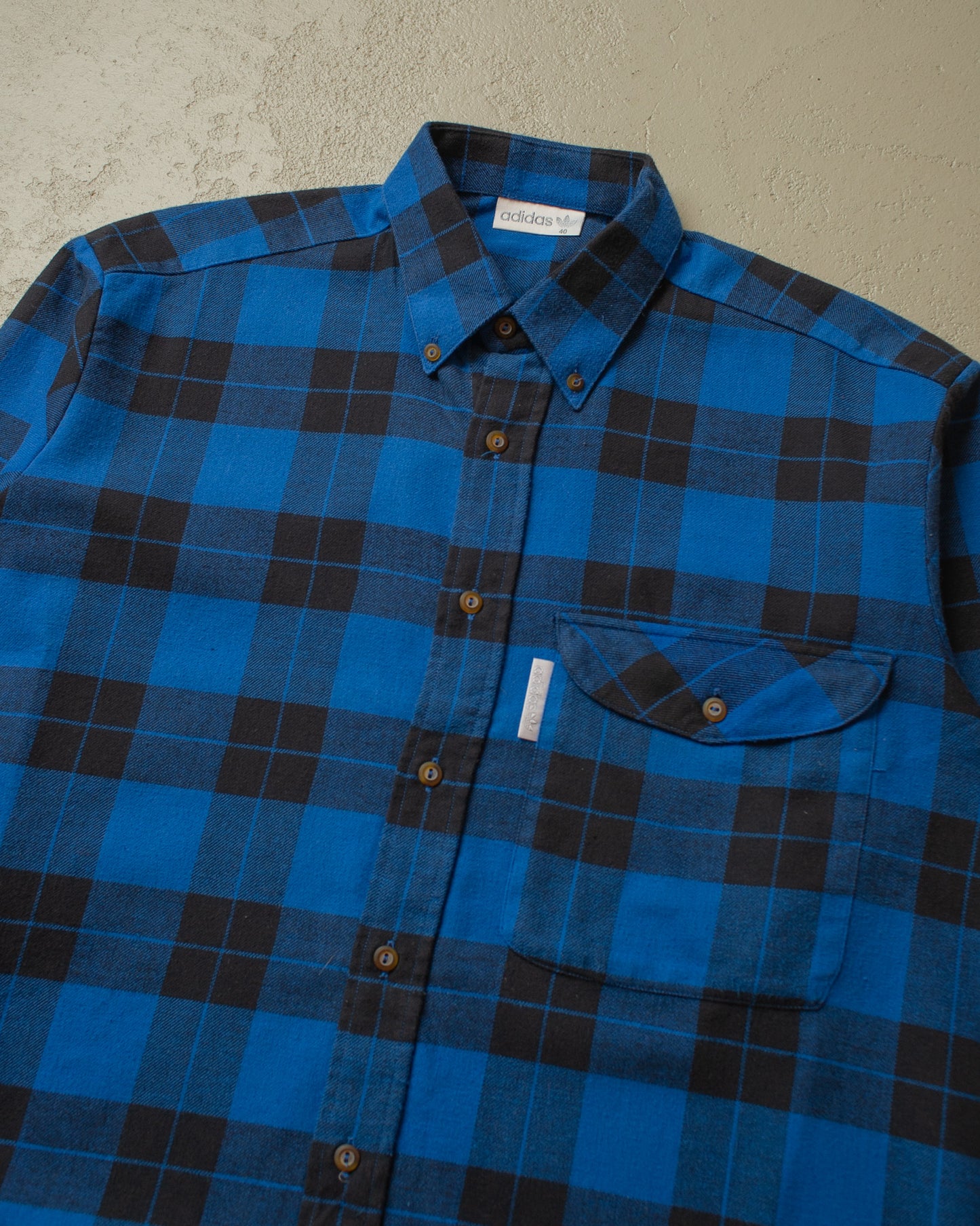1990s unworn Adidas Outdoor Flannel Shirt blue - L/XL