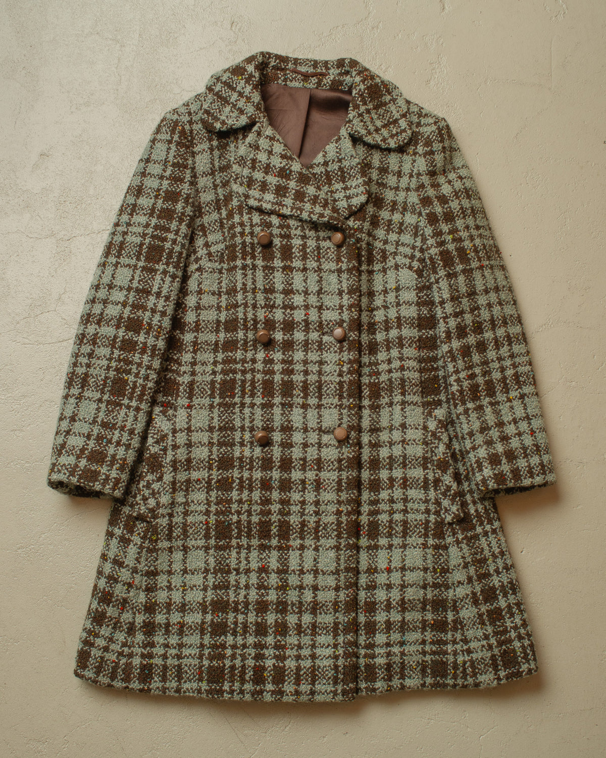 1960s German Womens Double Breasted "Jörissen" Swing Wool Coat - M/L