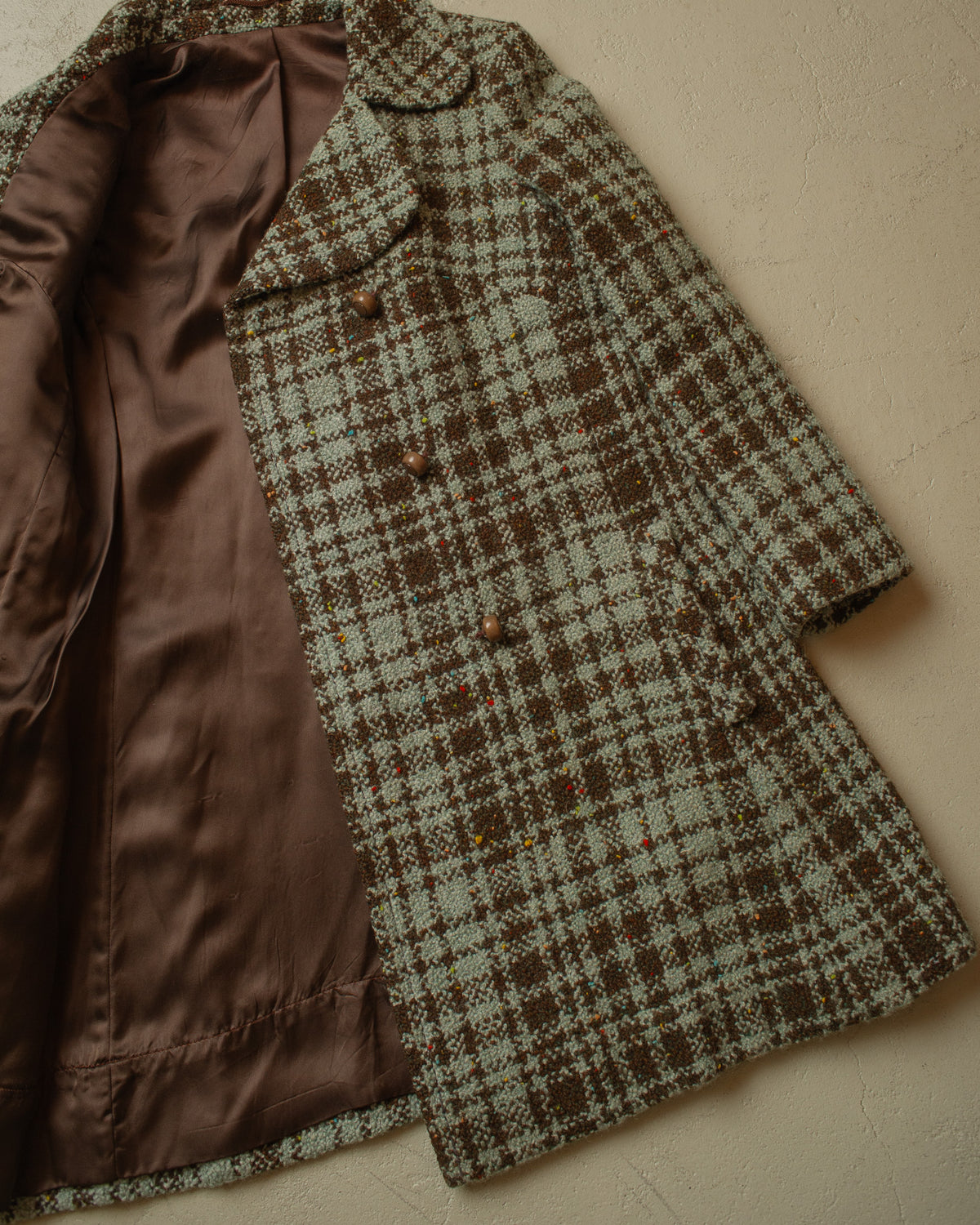 1960s German Womens Double Breasted "Jörissen" Swing Wool Coat - M/L