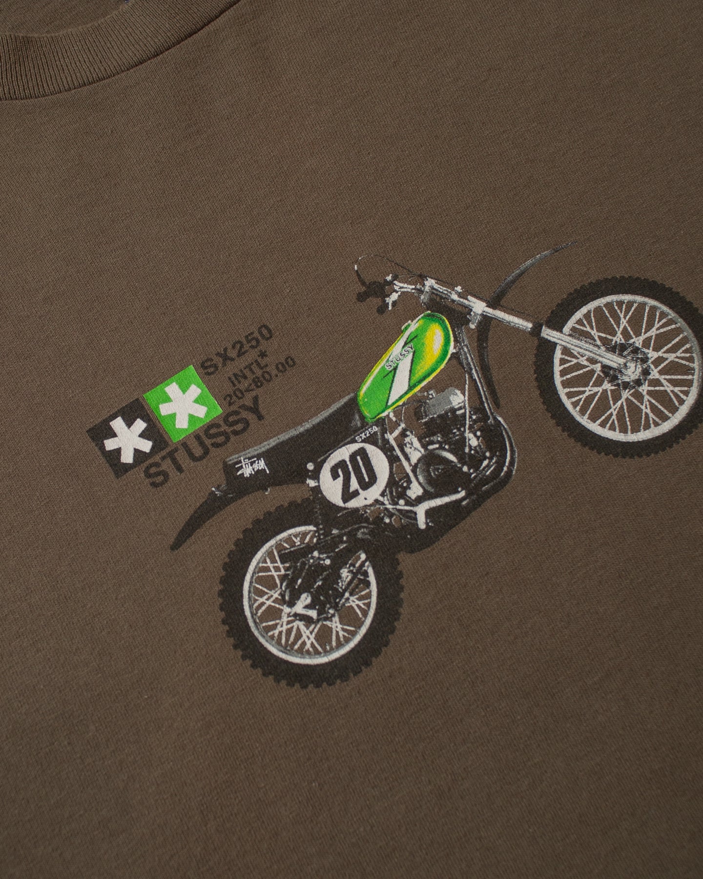 1990s Stüssy Motocross Longsleeve khaki - M/L