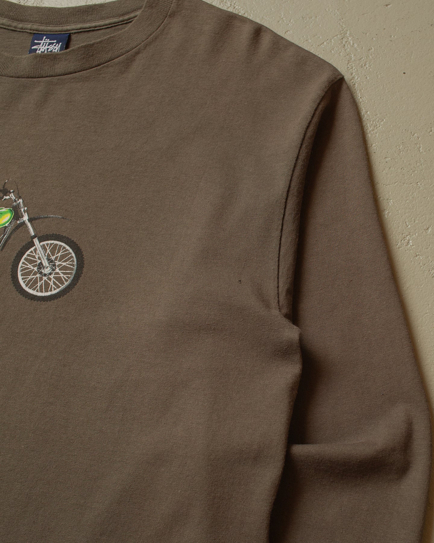 1990s Stüssy Motocross Longsleeve khaki - M/L