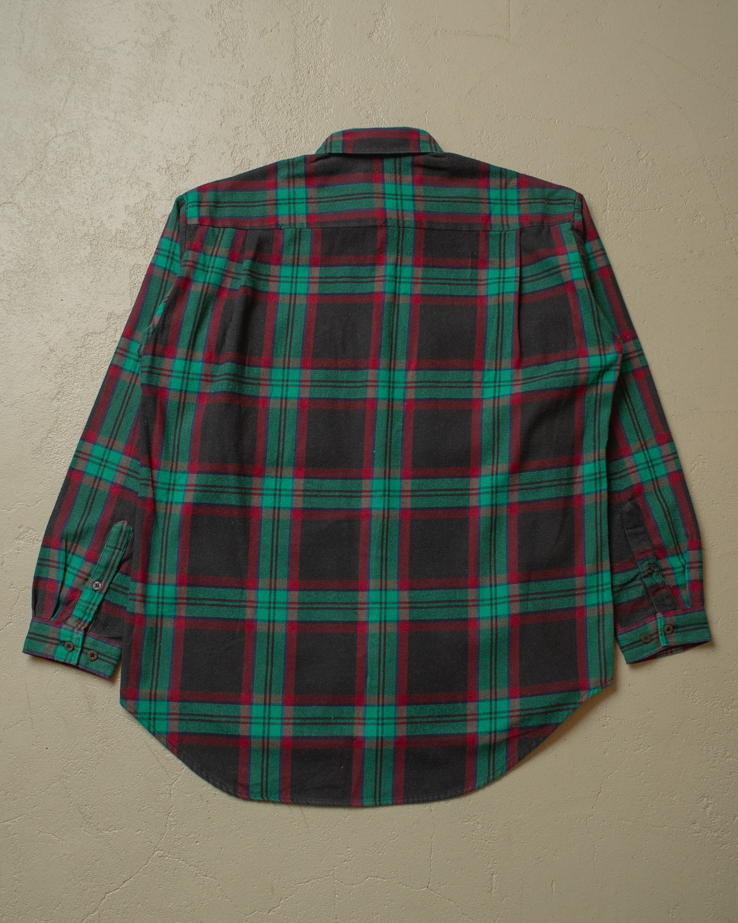 1990s Adidas Outdoor Flannel Shirt green/black - XL