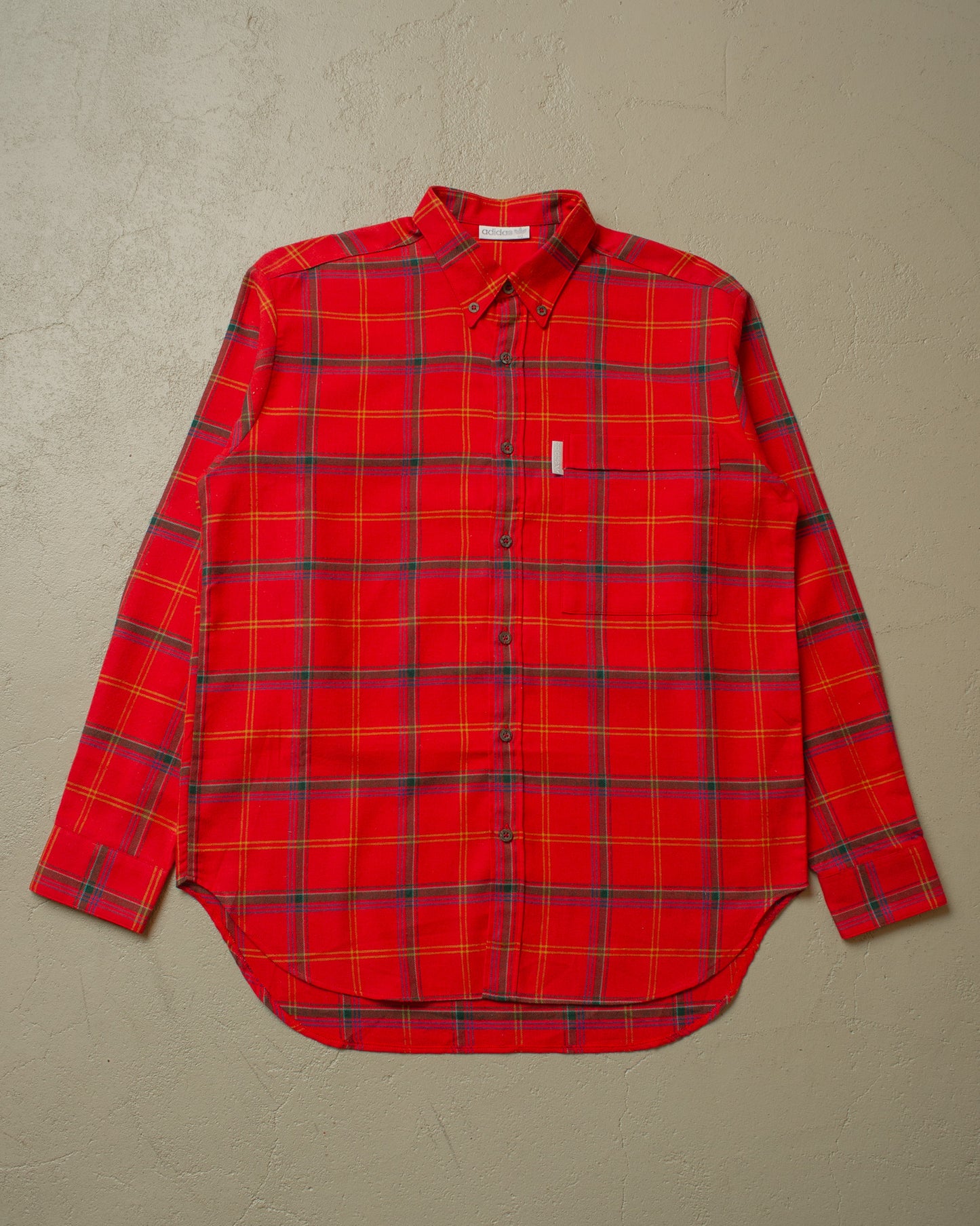 1990s unworn Adidas Outdoor Flannel Shirt red - L