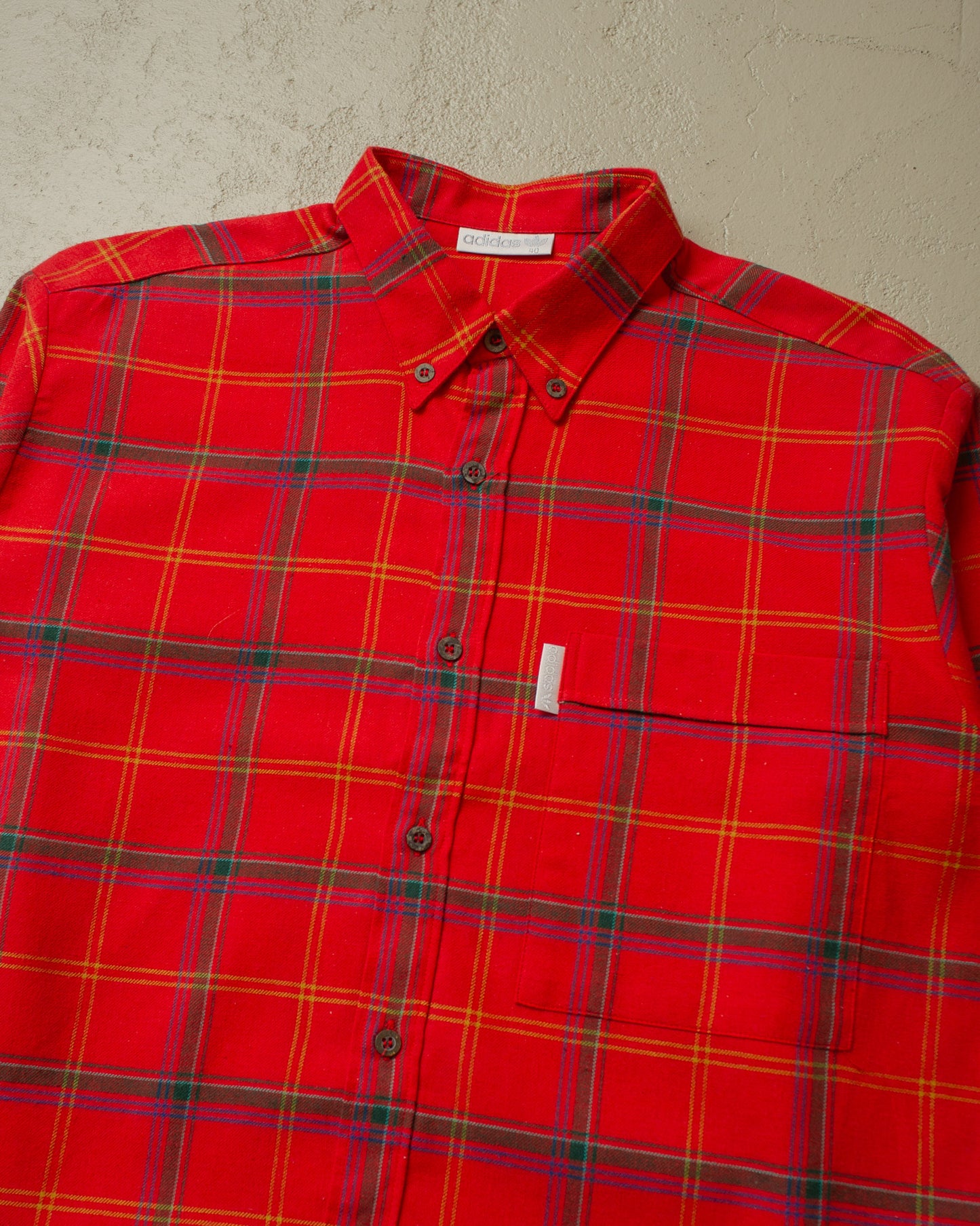 1990s unworn Adidas Outdoor Flannel Shirt red - L