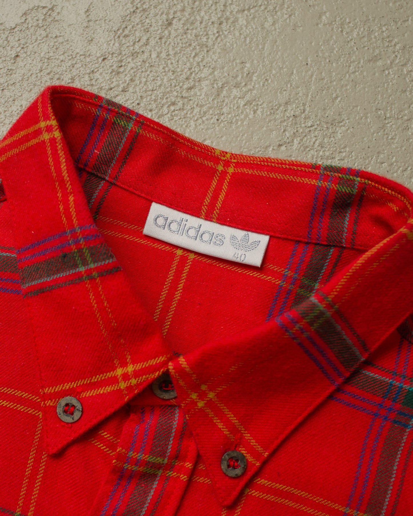 1990s unworn Adidas Outdoor Flannel Shirt red - L