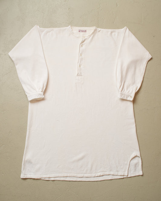 1930s German "Plüsch" Winter Cotton Undershirt white - XXL/XXXL
