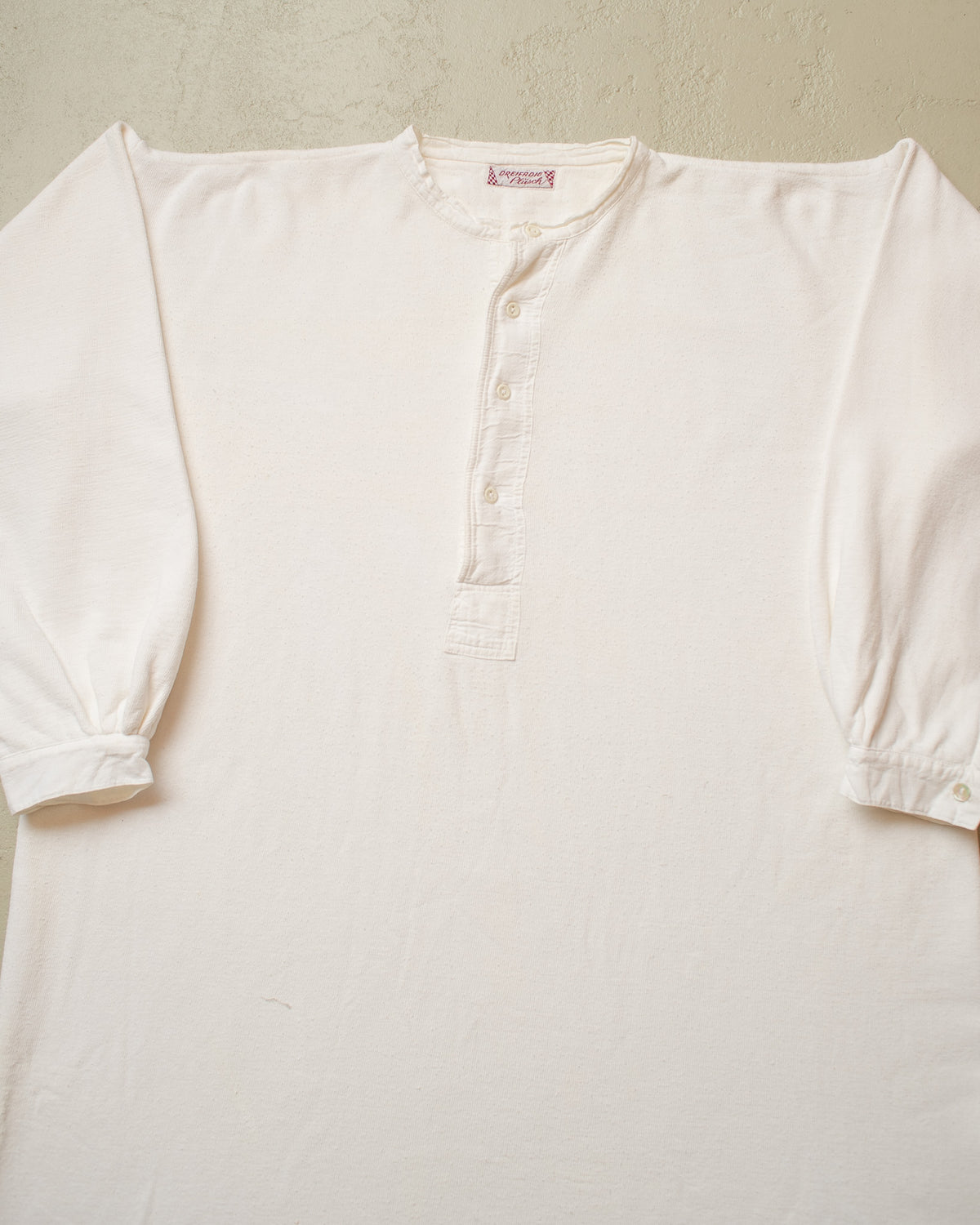 1930s German "Plüsch" Winter Cotton Undershirt white - XXL/XXXL