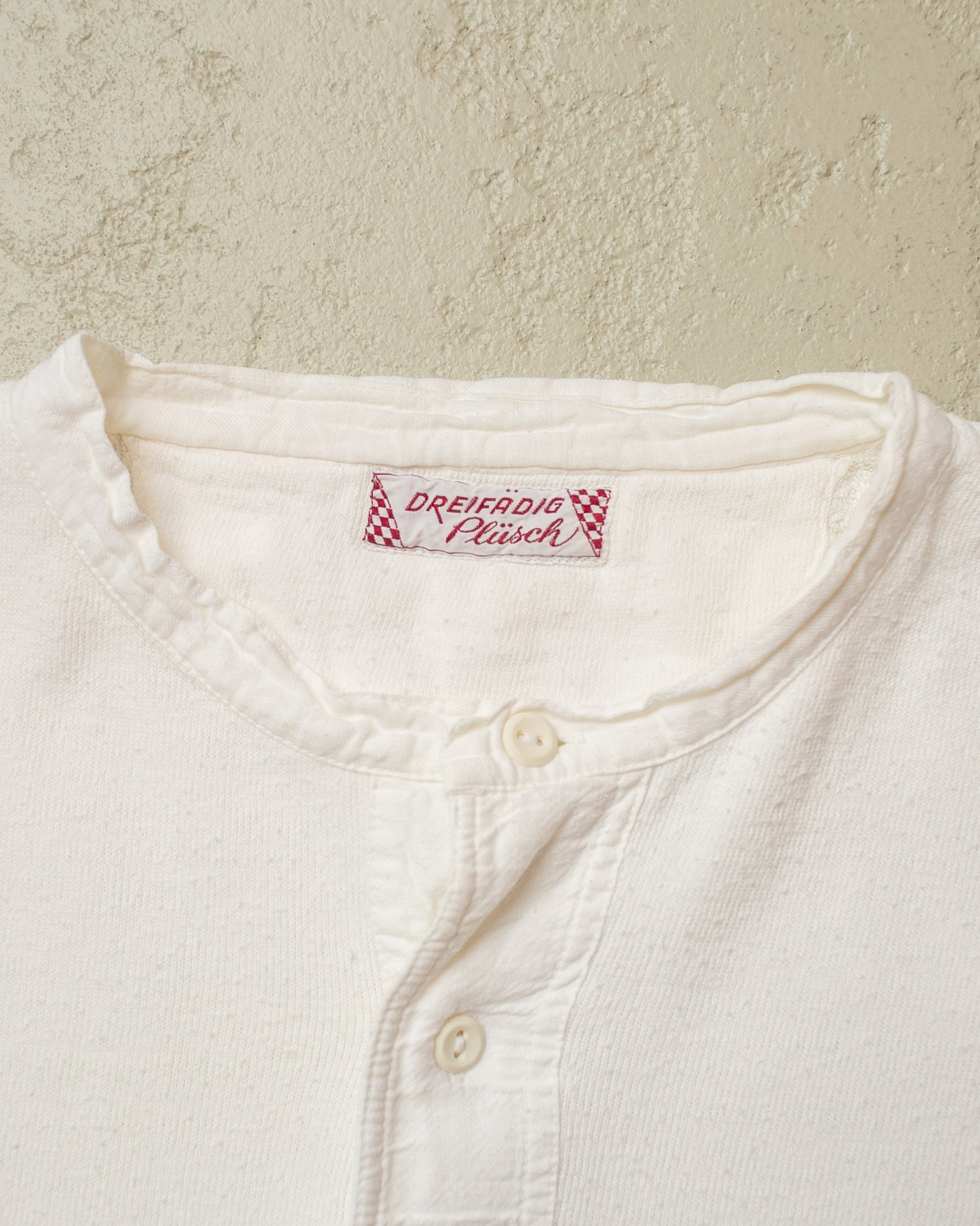 1930s German "Plüsch" Winter Cotton Undershirt white - XXL/XXXL