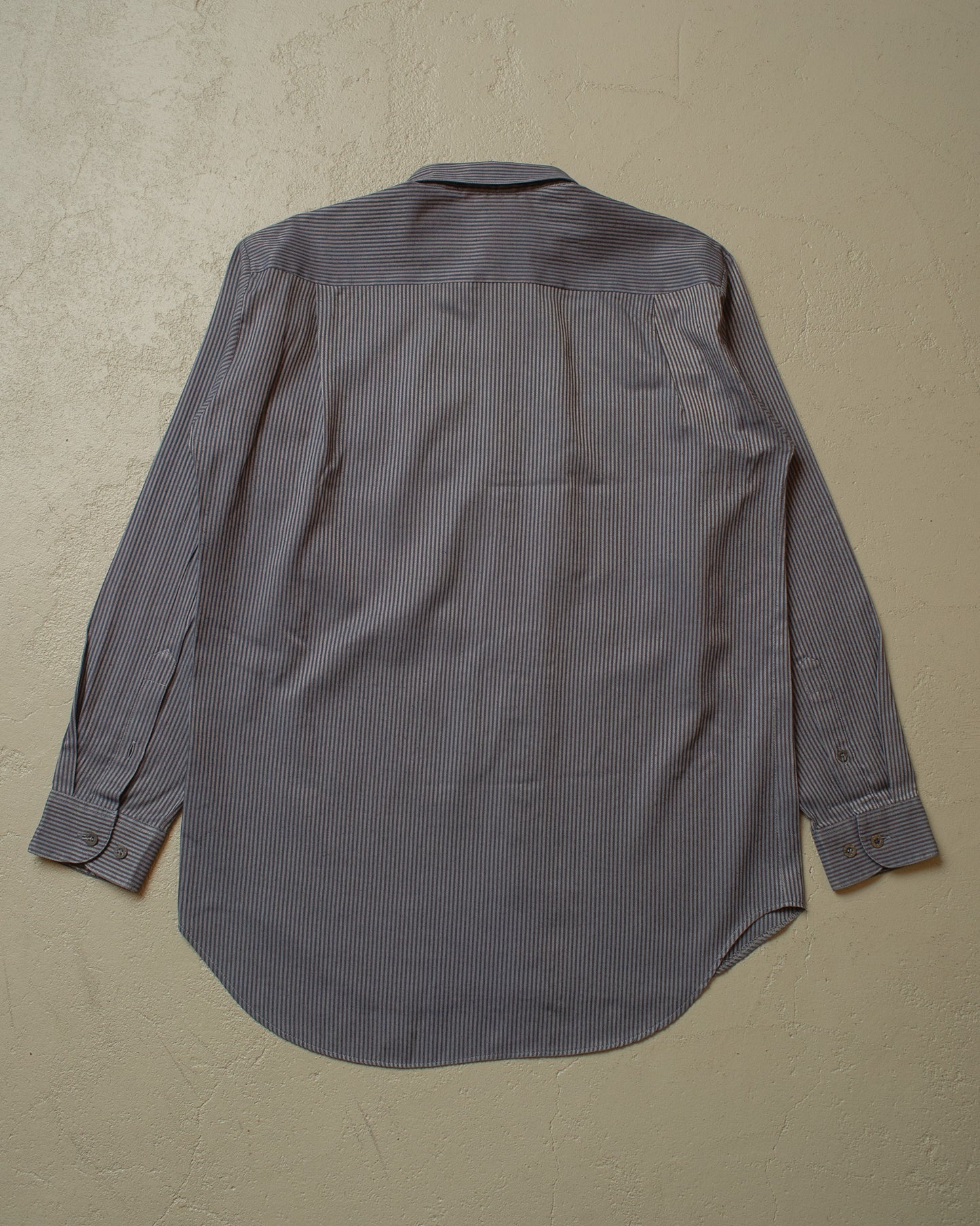 1990s unworn Adidas Outdoor Shirt pinstriped grey - M/L