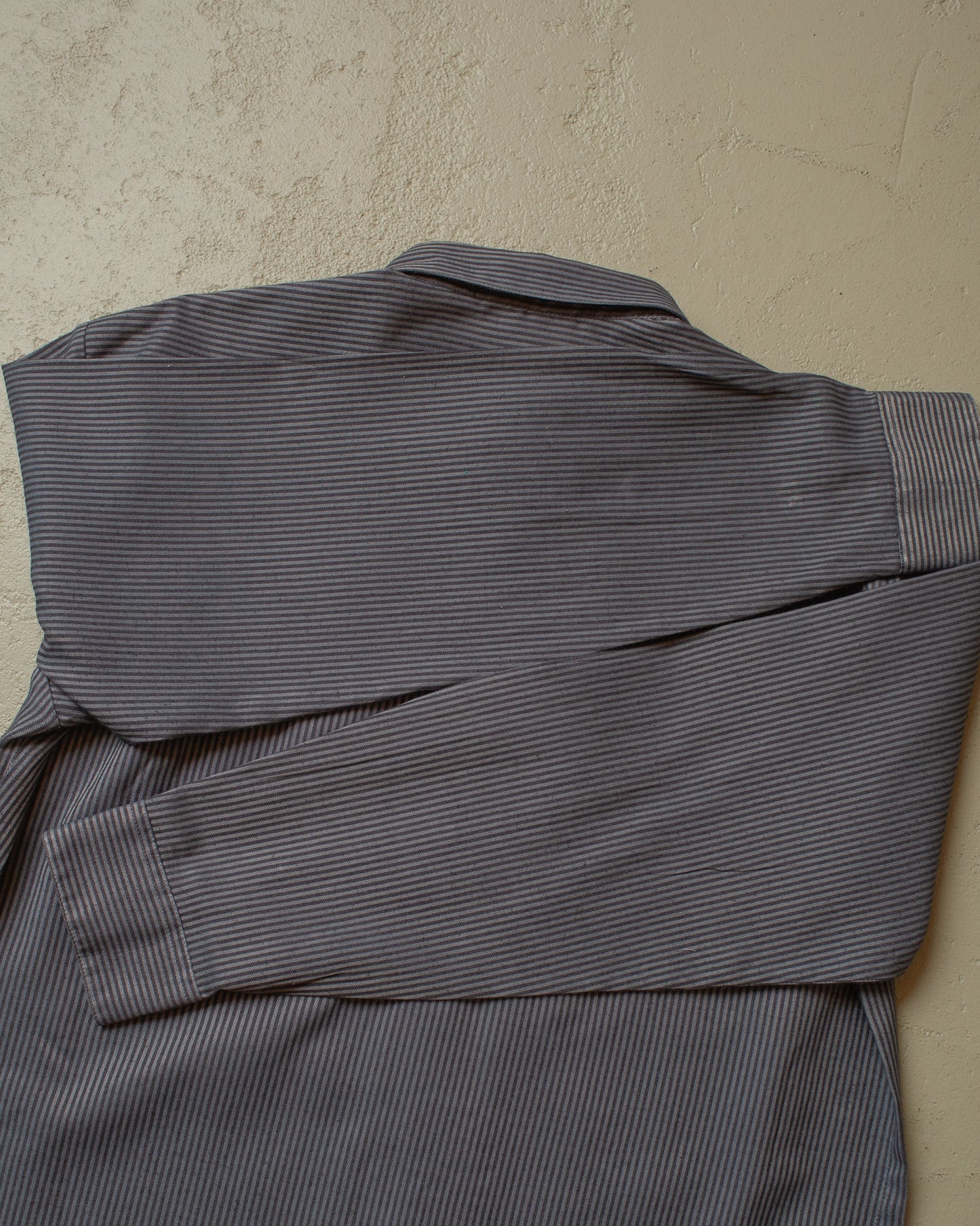 1990s unworn Adidas Outdoor Shirt pinstriped grey - M/L