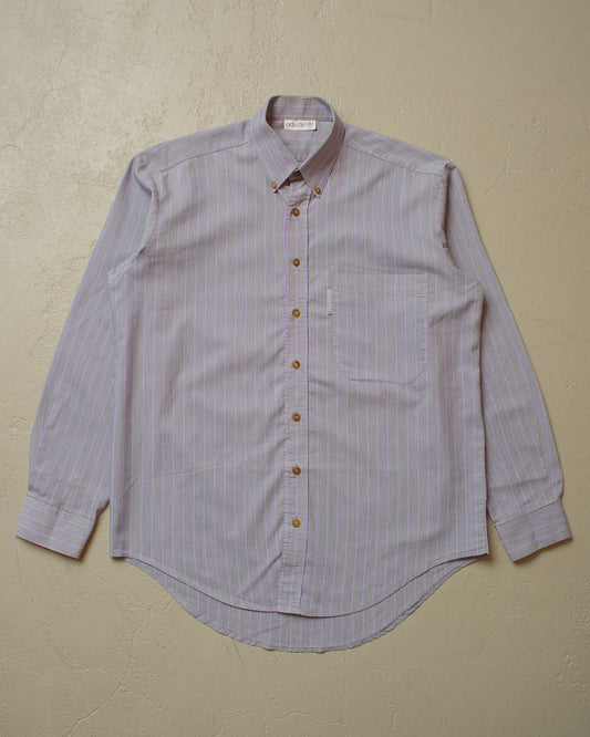 1990s unworn Adidas Outdoor striped Shirt grey/pink - L