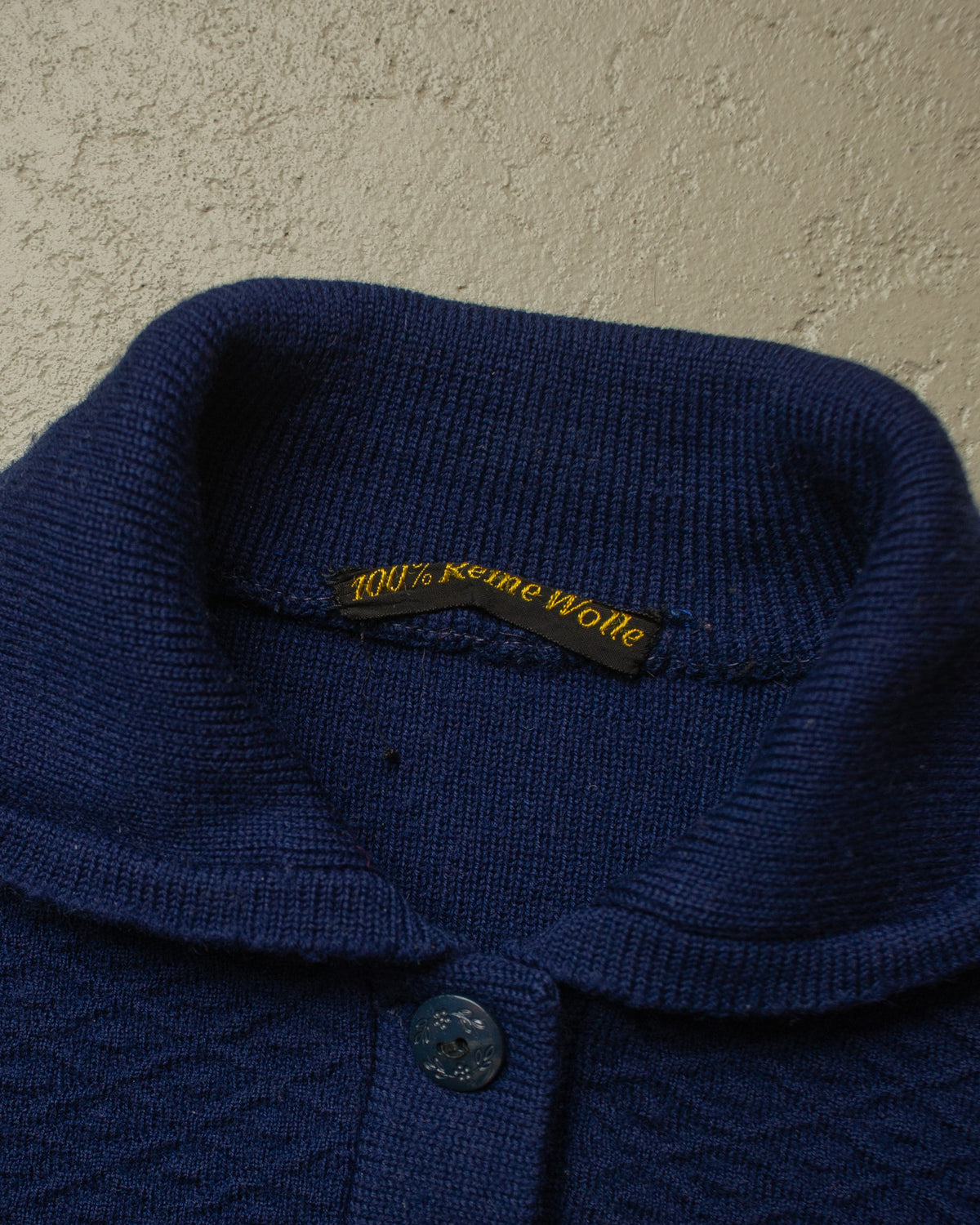 1940s German Womens Wool Knit Cardigan navyblue - M