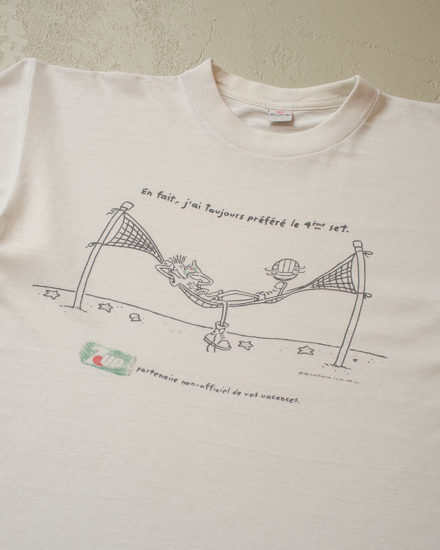 1990s Fido Dido 7UP Beach Open T-shirt white - M/L