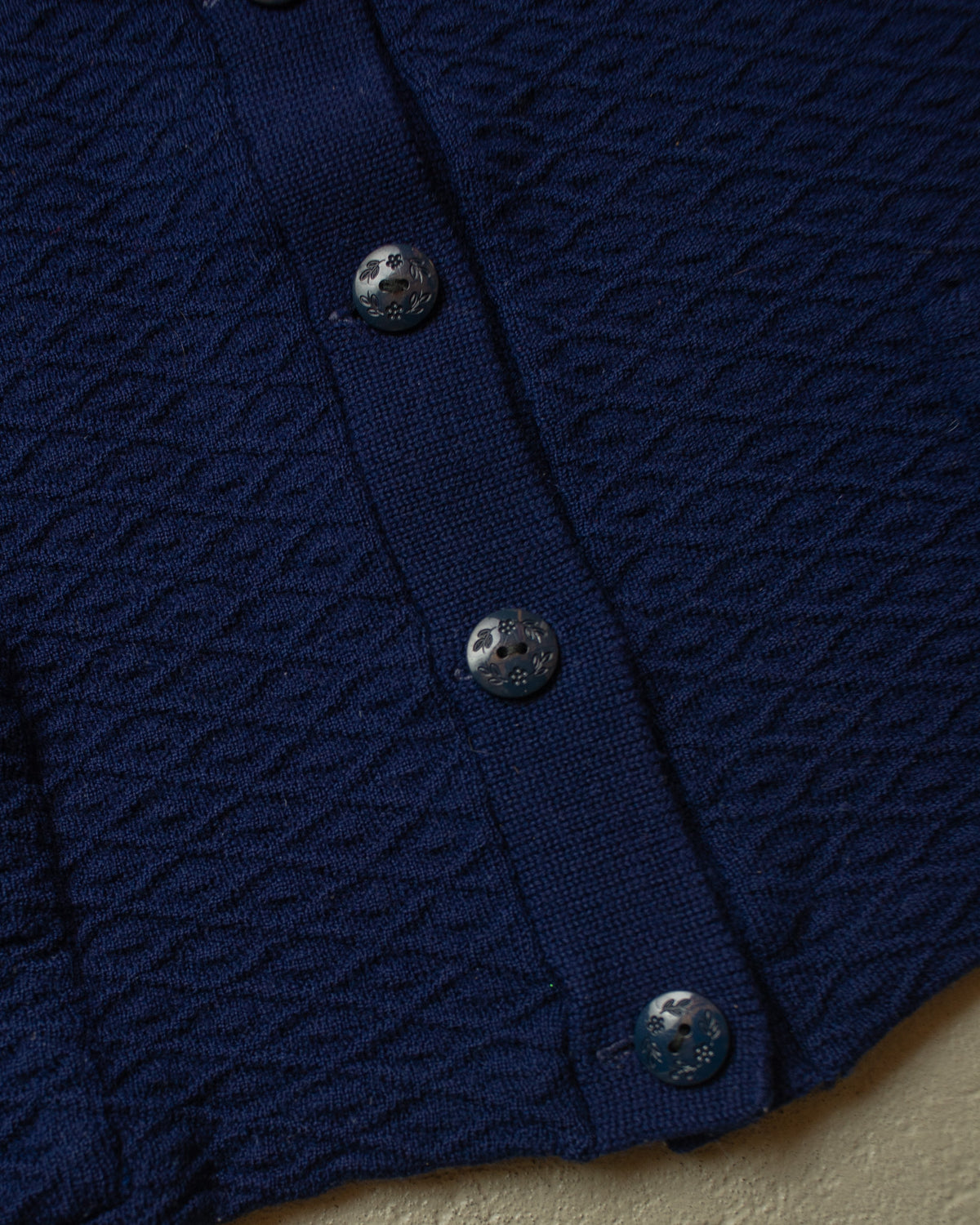1940s German Womens Wool Knit Cardigan navyblue - M