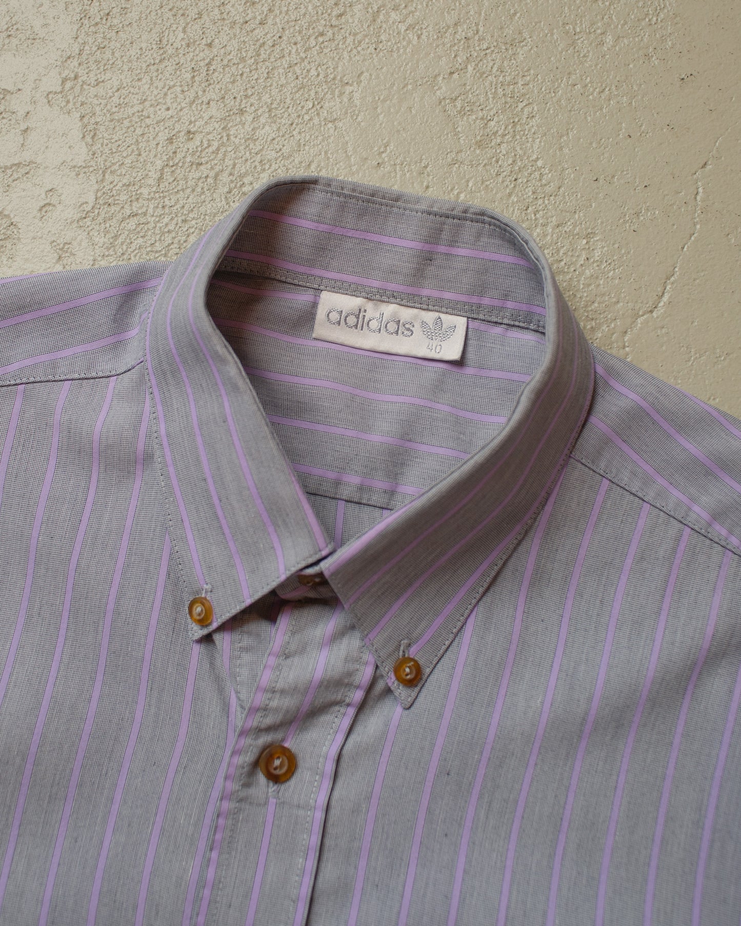 1990s unworn Adidas Outdoor striped Shirt grey/pink - L