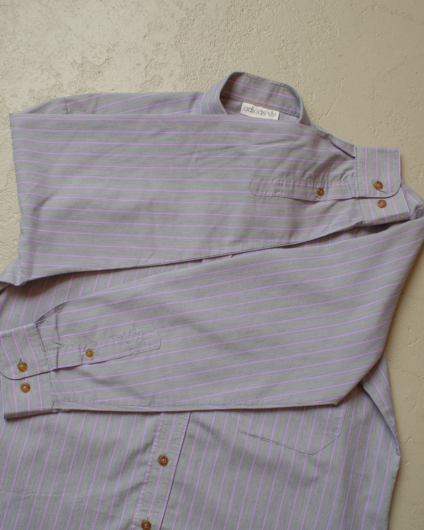 1990s unworn Adidas Outdoor striped Shirt grey/pink - L