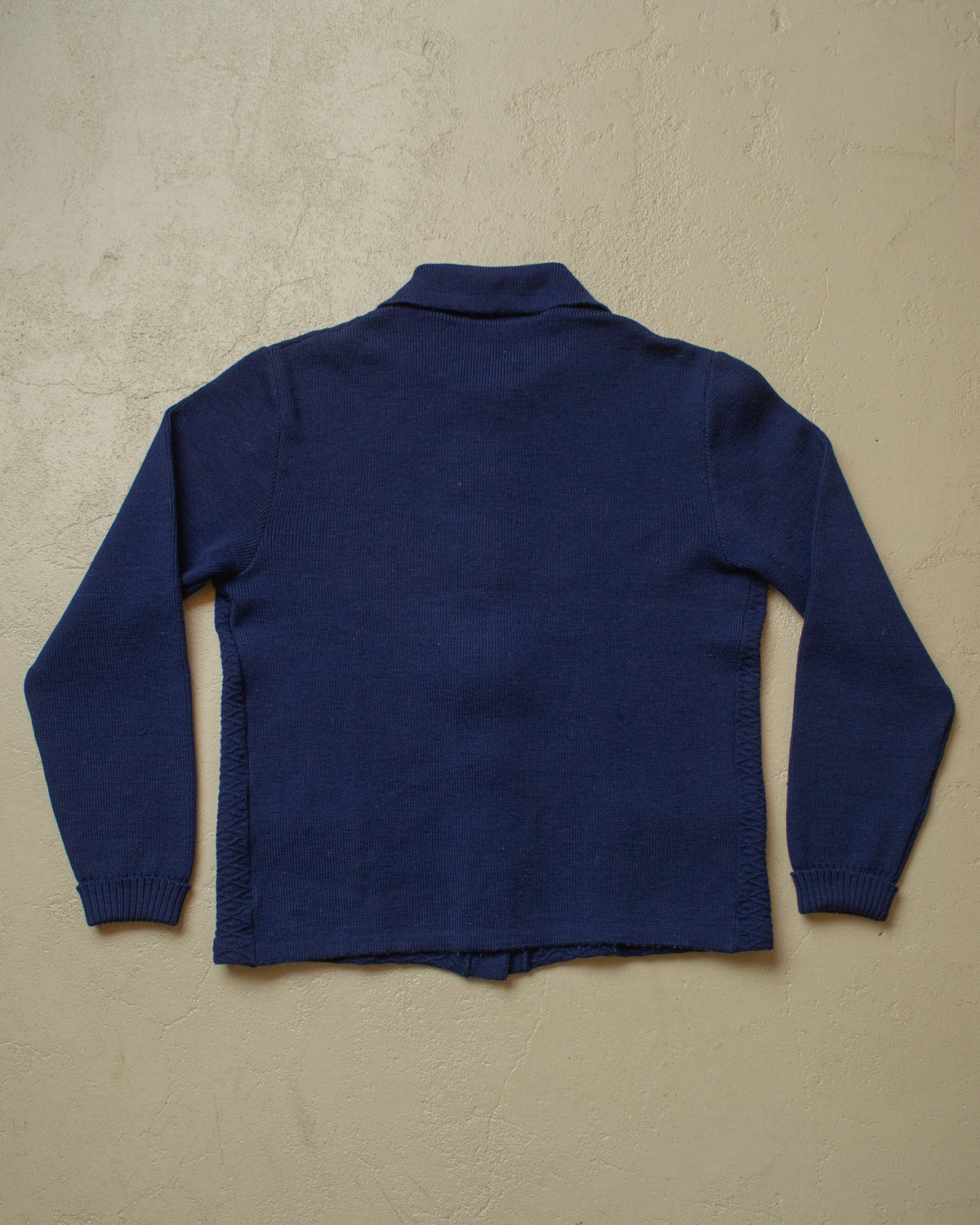 1940s German Womens Wool Knit Cardigan navyblue - M