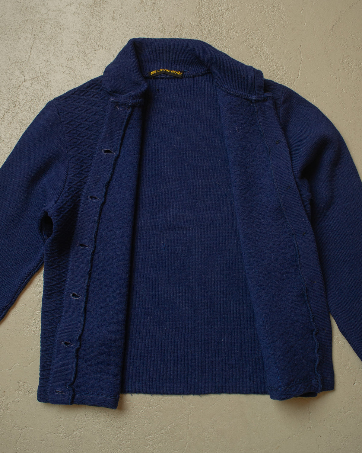 1940s German Womens Wool Knit Cardigan navyblue - M