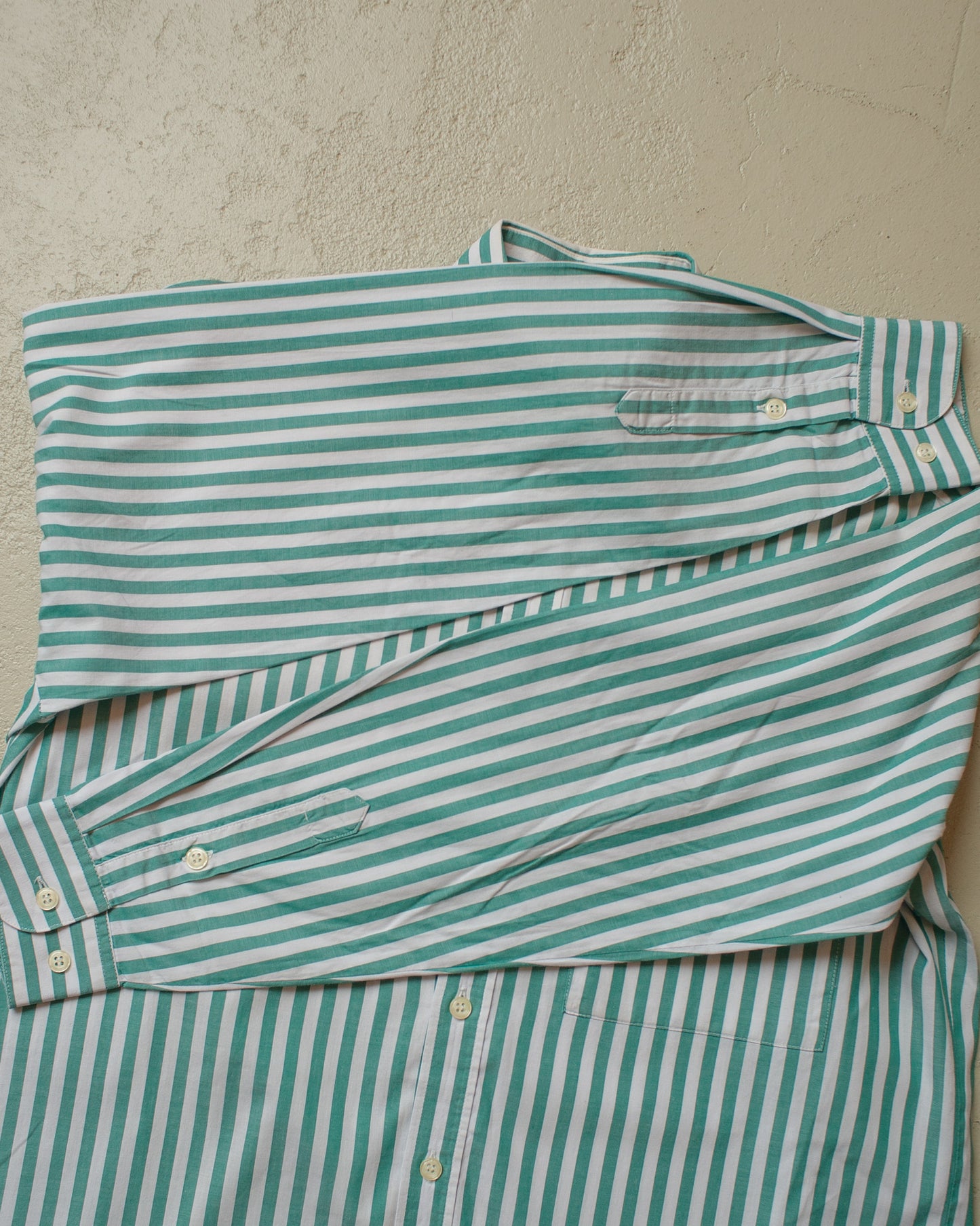 1990s Adidas Outdoor Shirt striped green - M/L