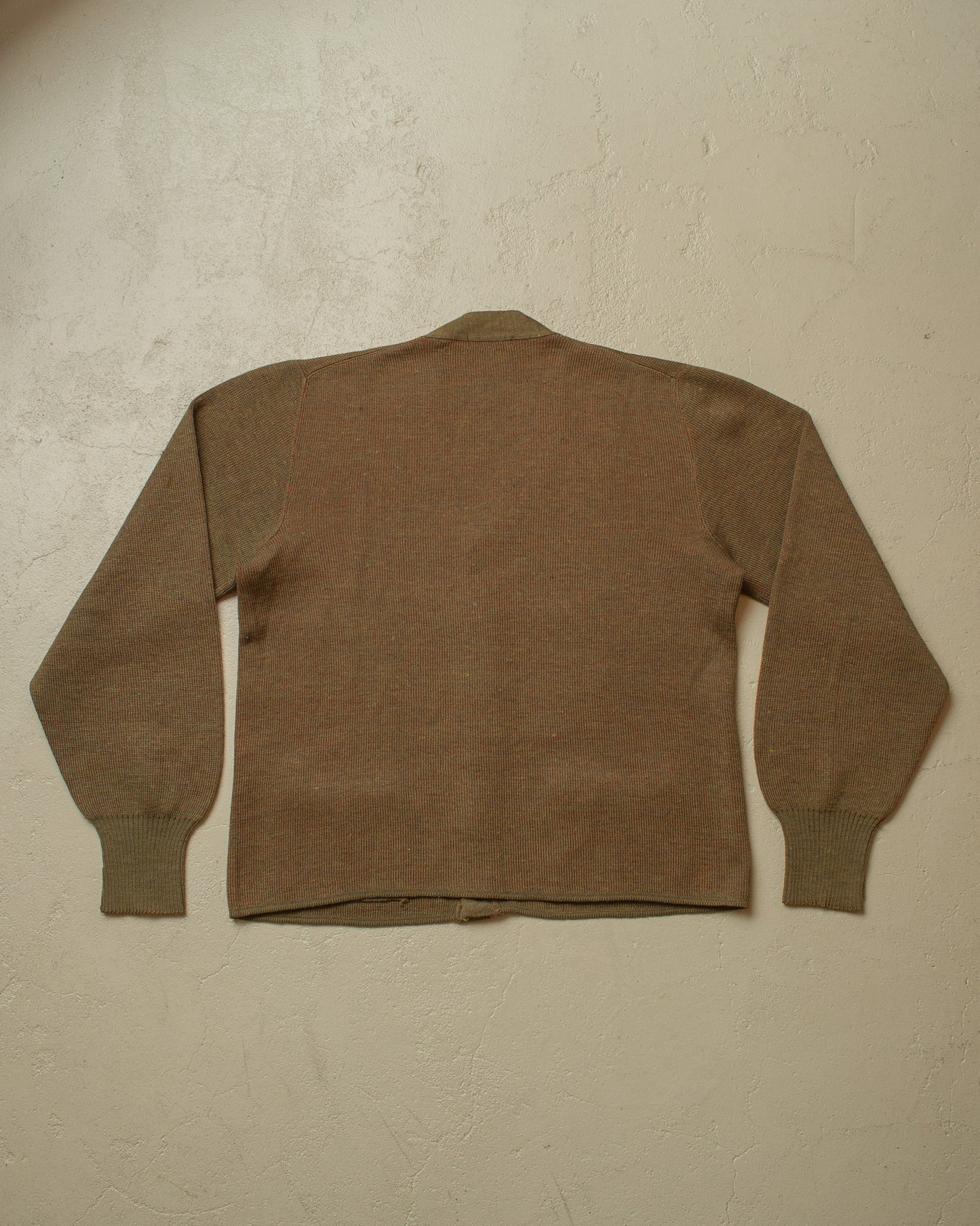 1940s unworn German "Qualitätsware" Wool Knit Cardigan khaki - M/L