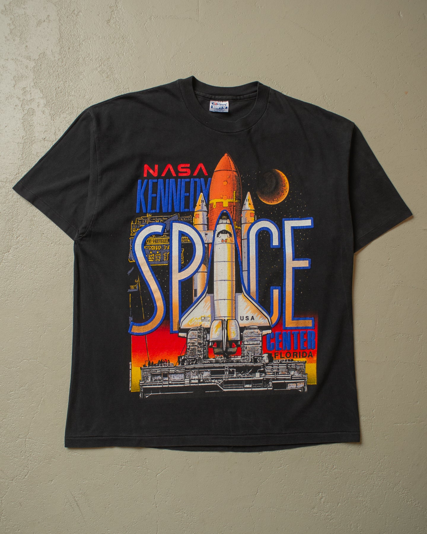 1990 Kennedy Space Center Florida T-shirt black - L/XL