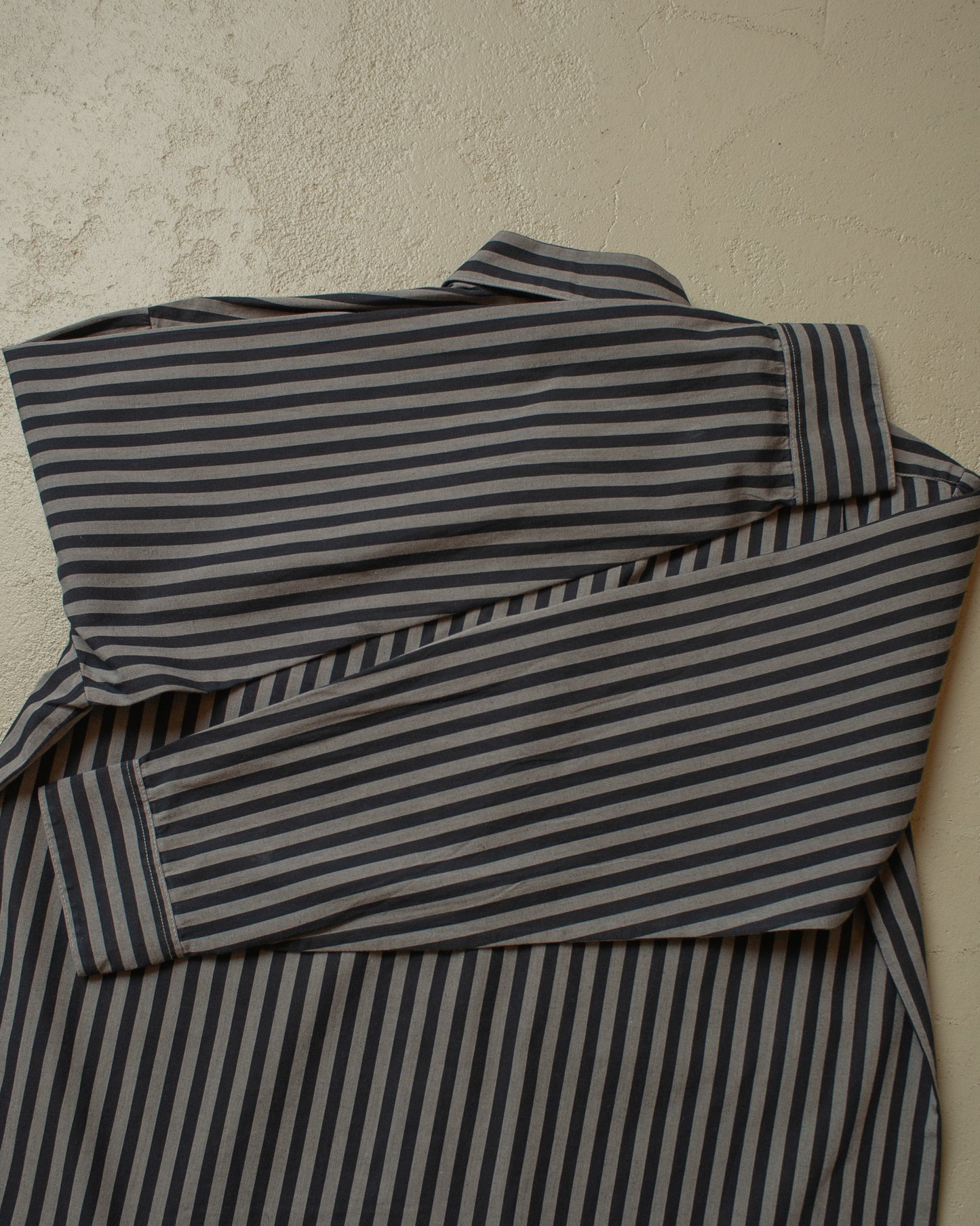 1990s unworn Adias Outdoor Two Pocket striped Shirt grey/black - M/L
