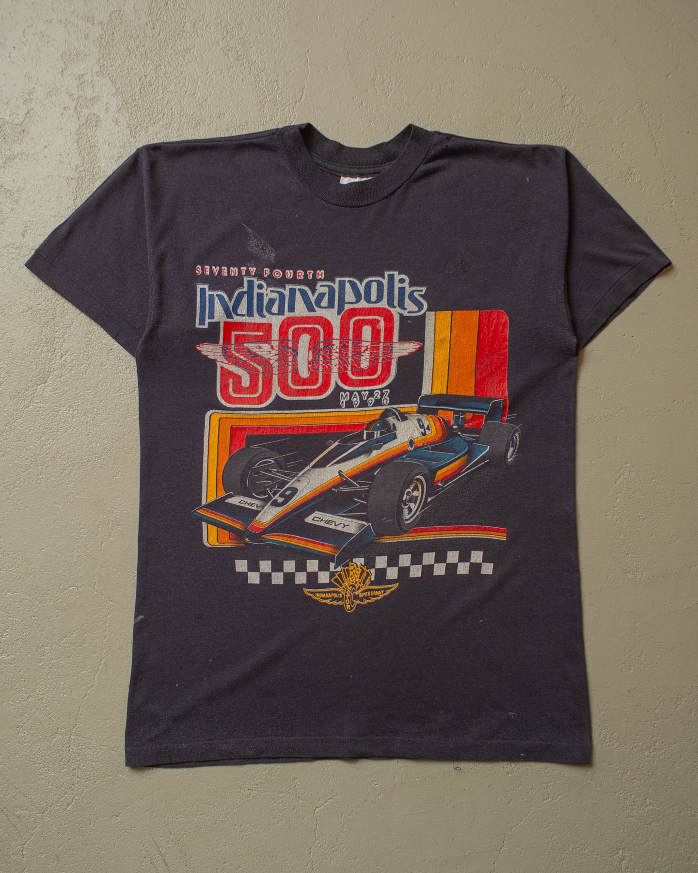 1990 distressed Indianapolis 500 T-shirt black - M
