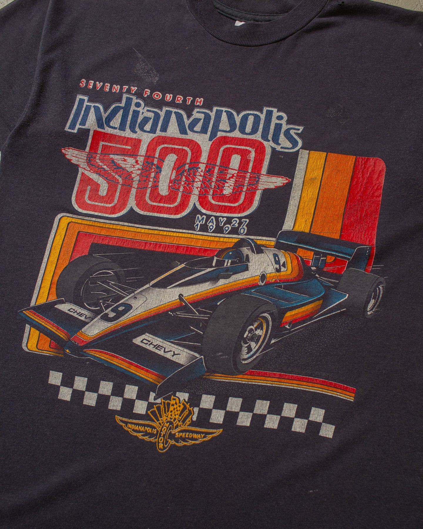1990 distressed Indianapolis 500 T-shirt black - M