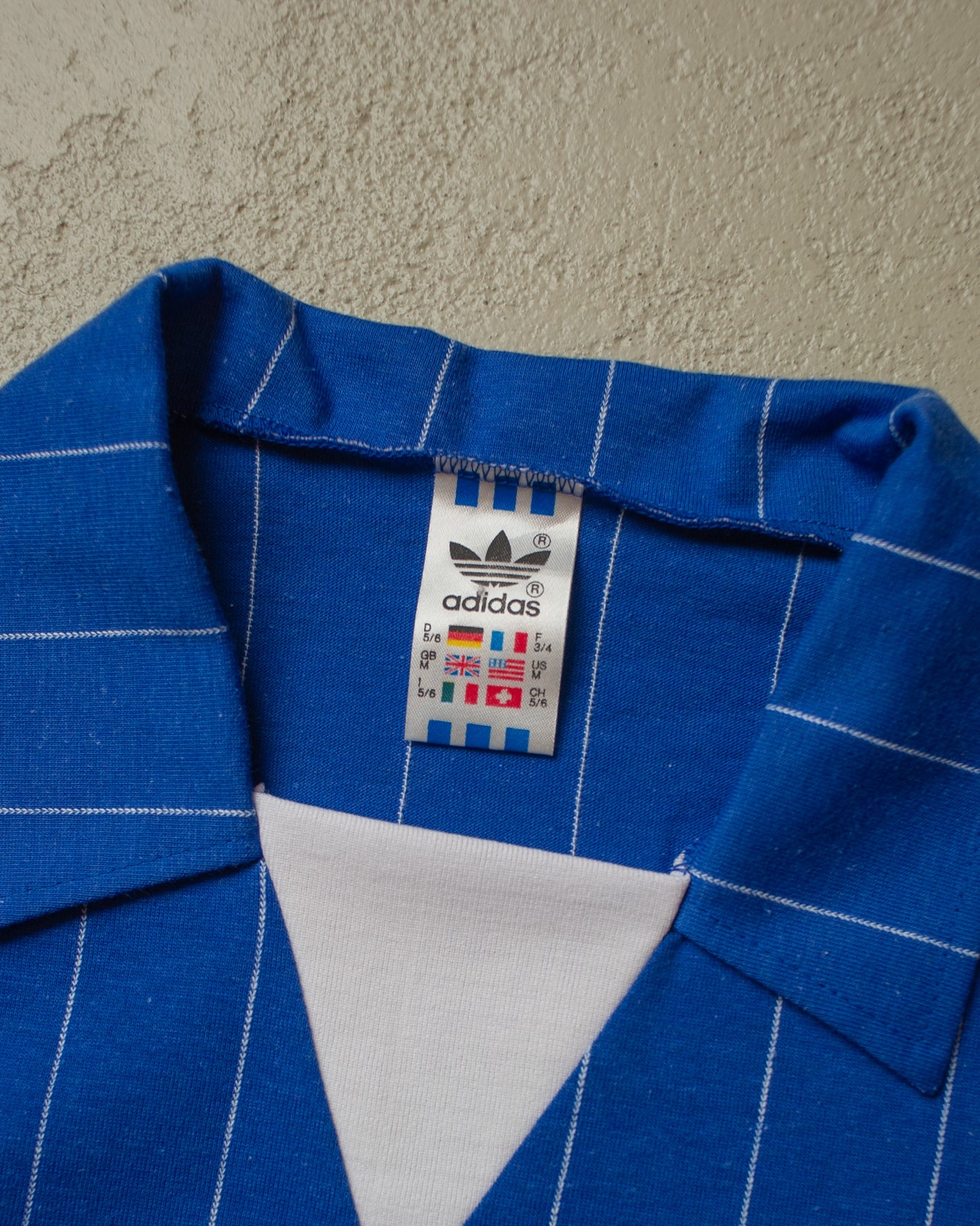 1980s unworn Adidas pinstriped Longsleeve Jersey blue - S/M