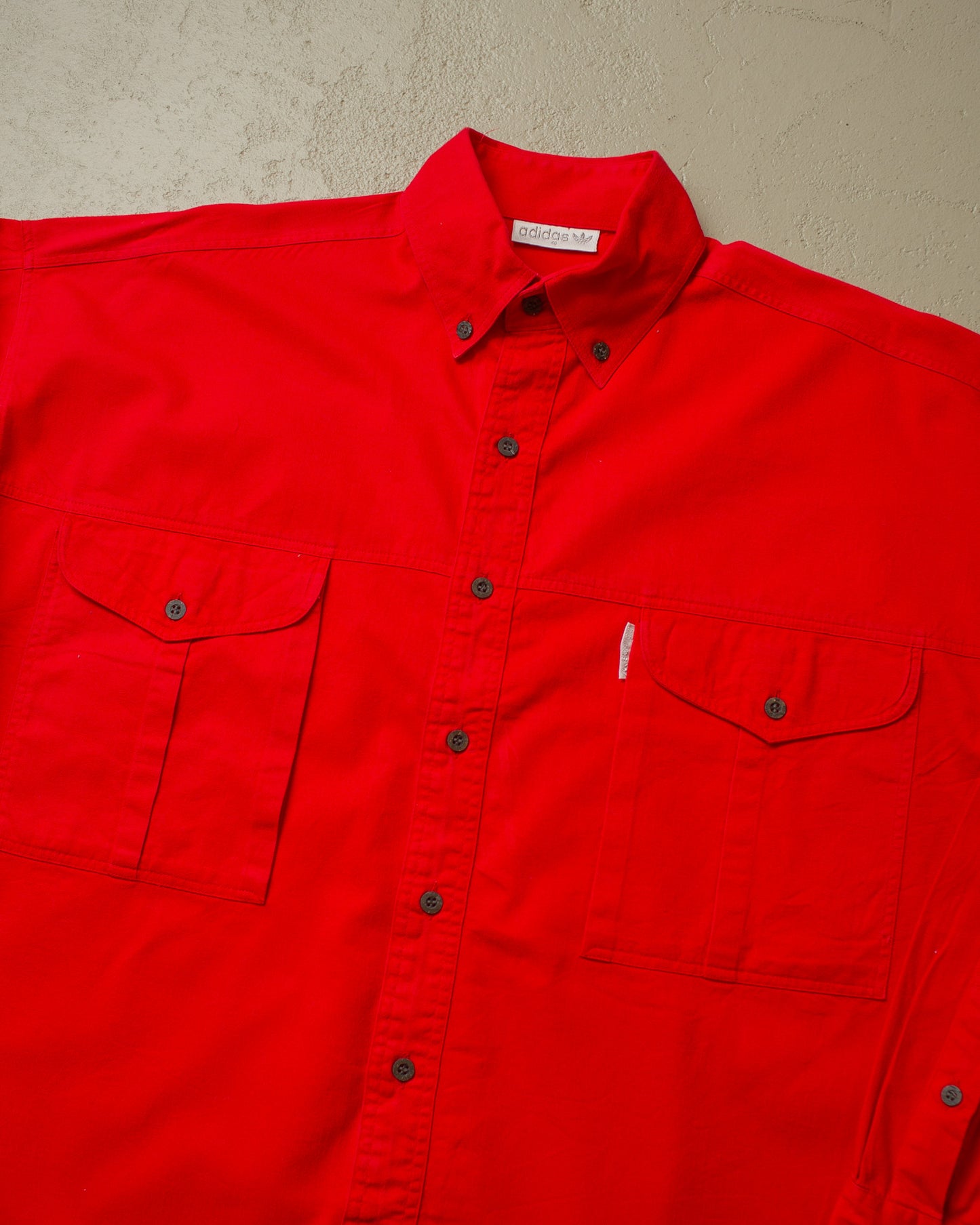 1990s unworn Adidas Outdoor Two Pocket Shirt red - XL/XXL