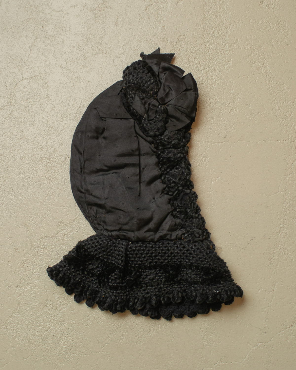 1900s German Womens Traditional Wool Hood black