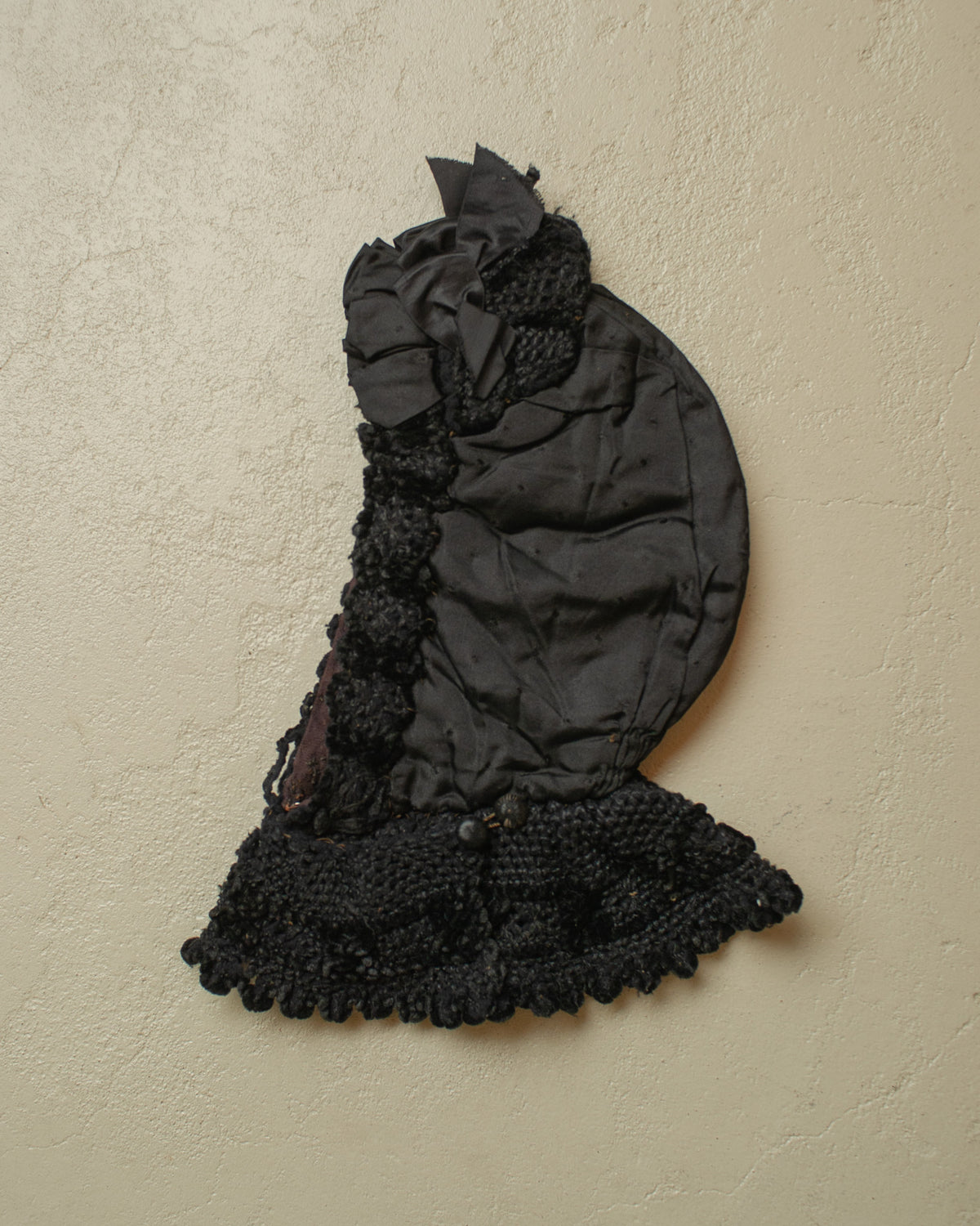 1900s German Womens Traditional Wool Hood black
