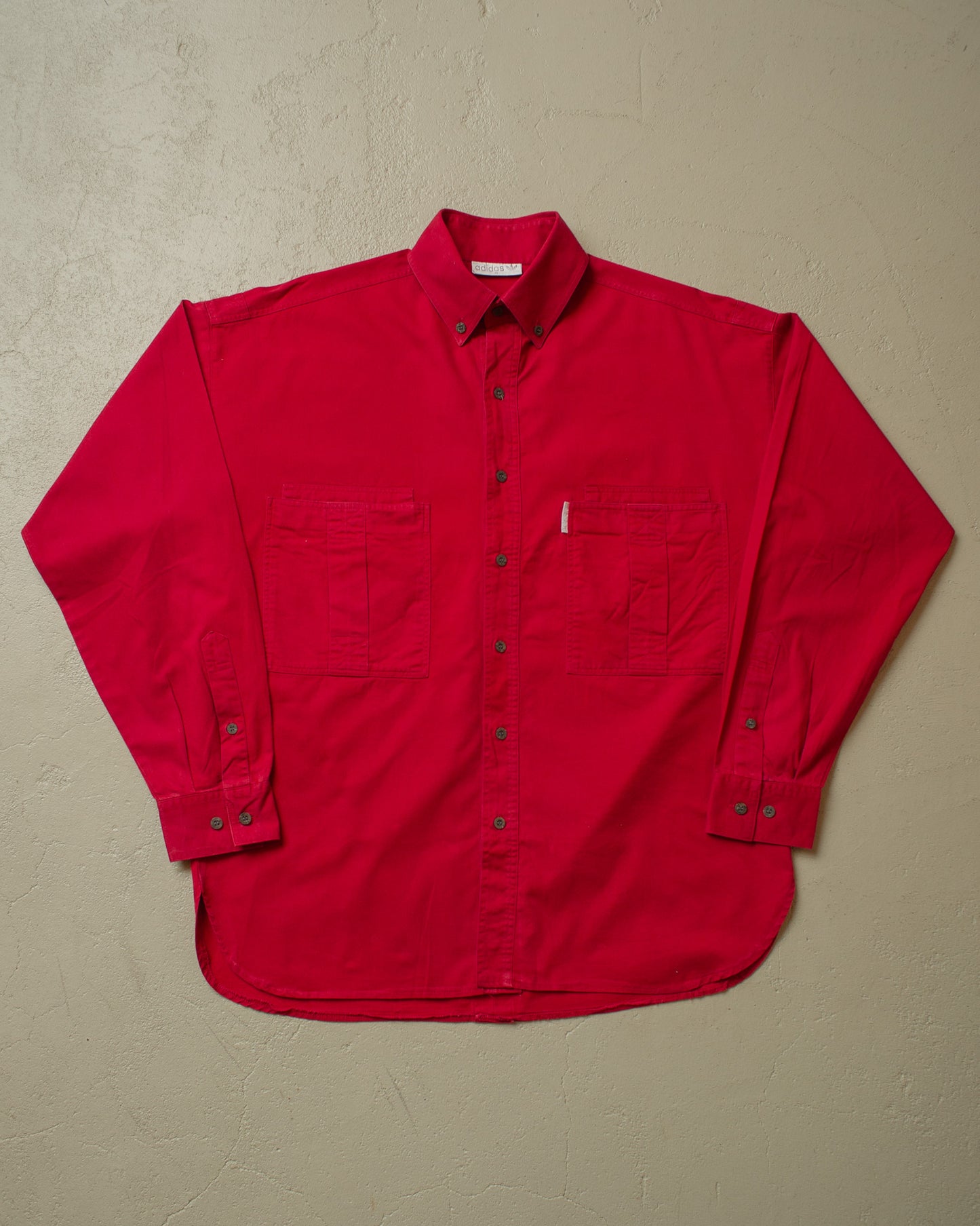 1990s unworn Adidas Outdoor Two Pocket Shirt burgundy - XL/XXL