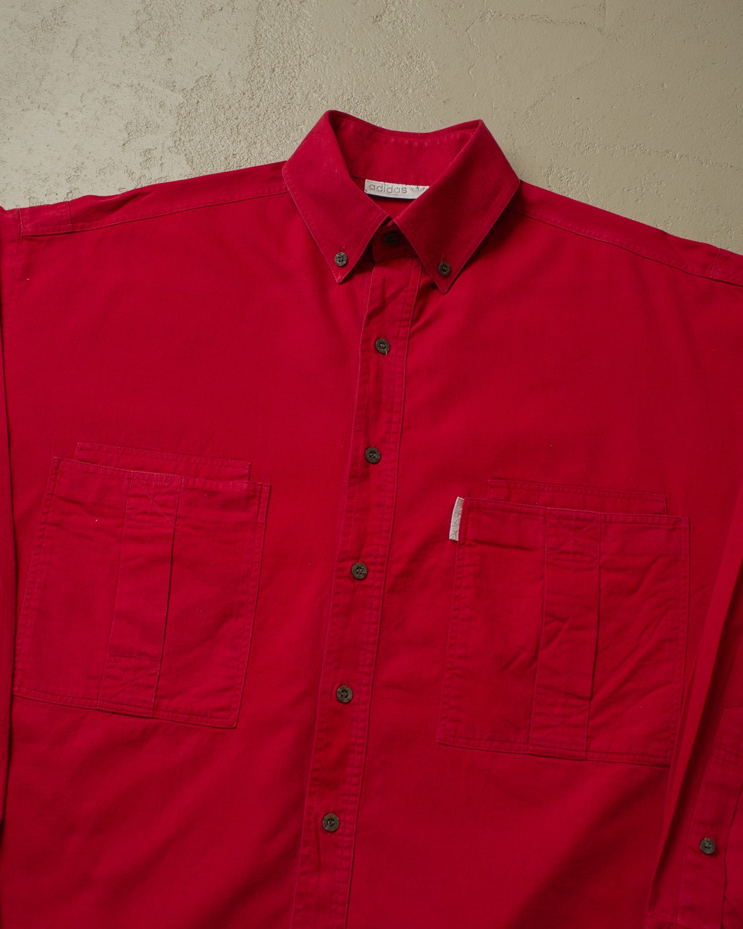 1990s unworn Adidas Outdoor Two Pocket Shirt burgundy - XL/XXL