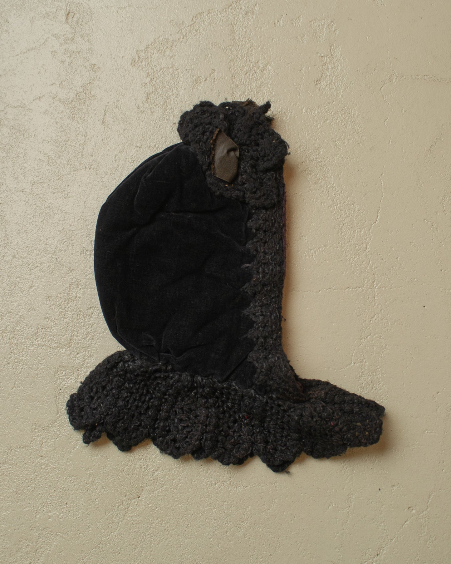 1900s German Womens Traditional Wool Hood black