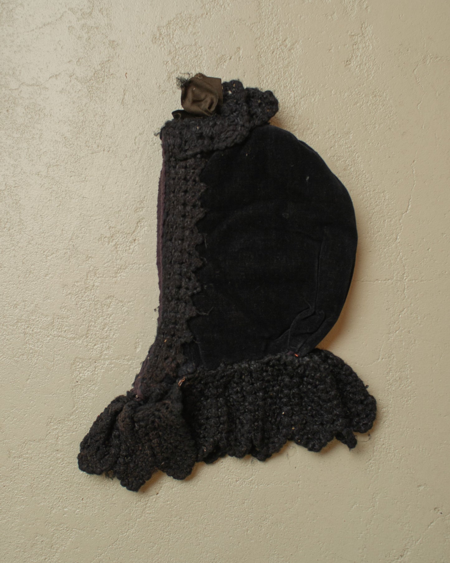 1900s German Womens Traditional Wool Hood black