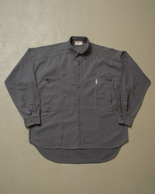 1990s unworn Adidas Outdoor Two Pocket Shirt grey - XL/XXL