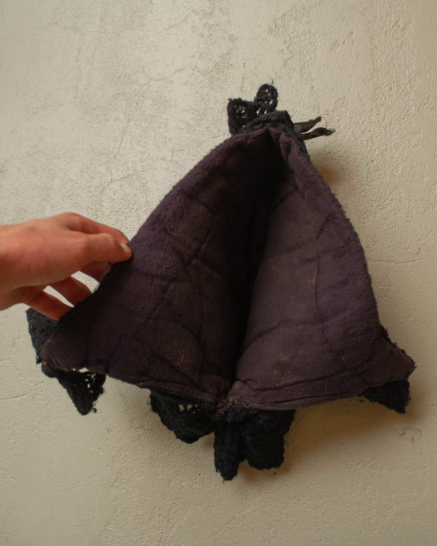 1900s German Womens Traditional Wool Hood black
