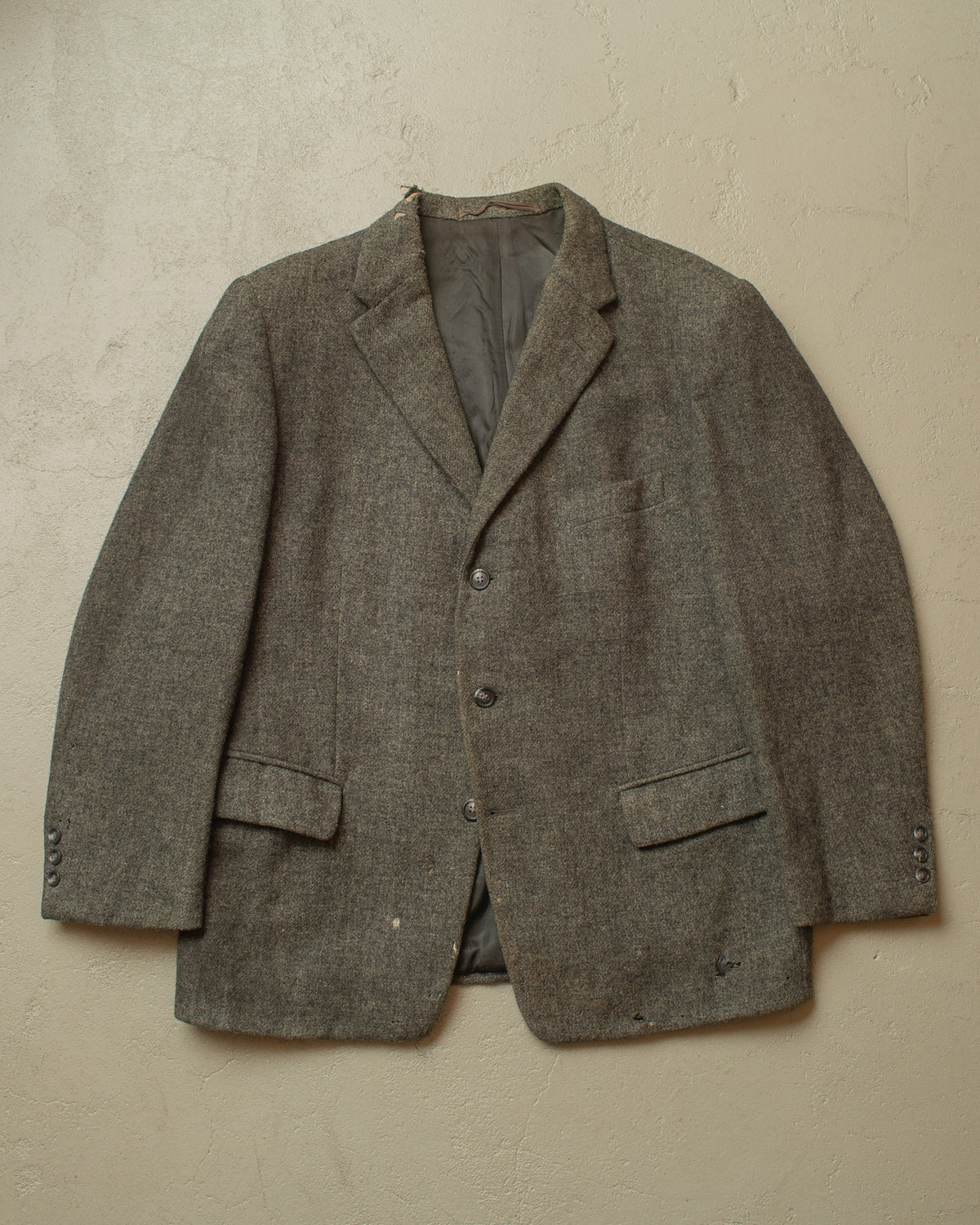 1940s German "Kardaus" distressed Wool Suit Jacket grey - M/L