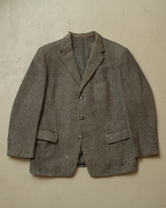 1940s German "Kardaus" distressed Wool Suit Jacket grey - M/L